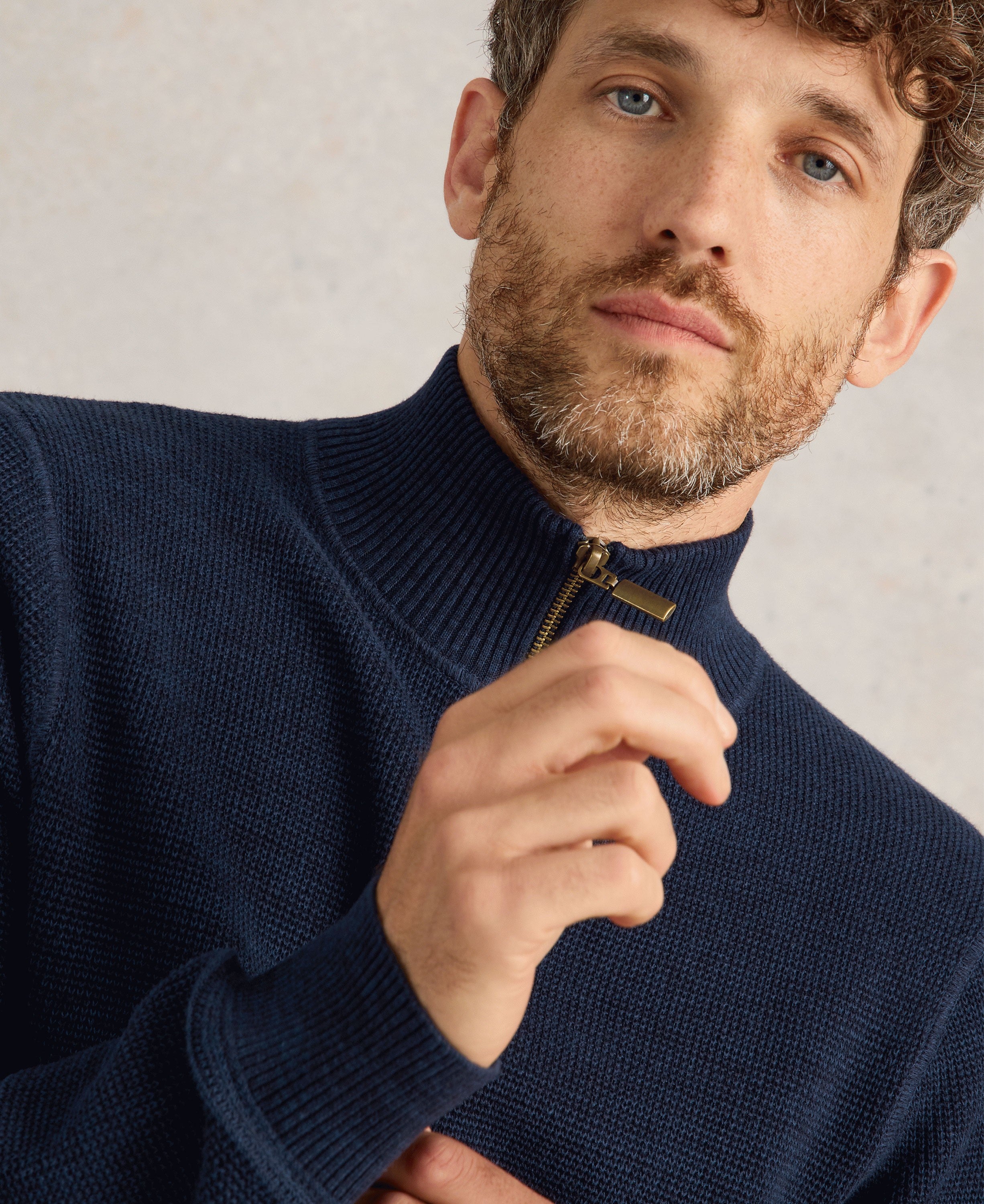 Attadale Funnel Neck Jumper - Dark Navy