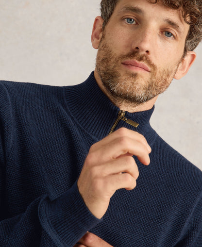 Attadale Funnel Neck Jumper - Dark Navy