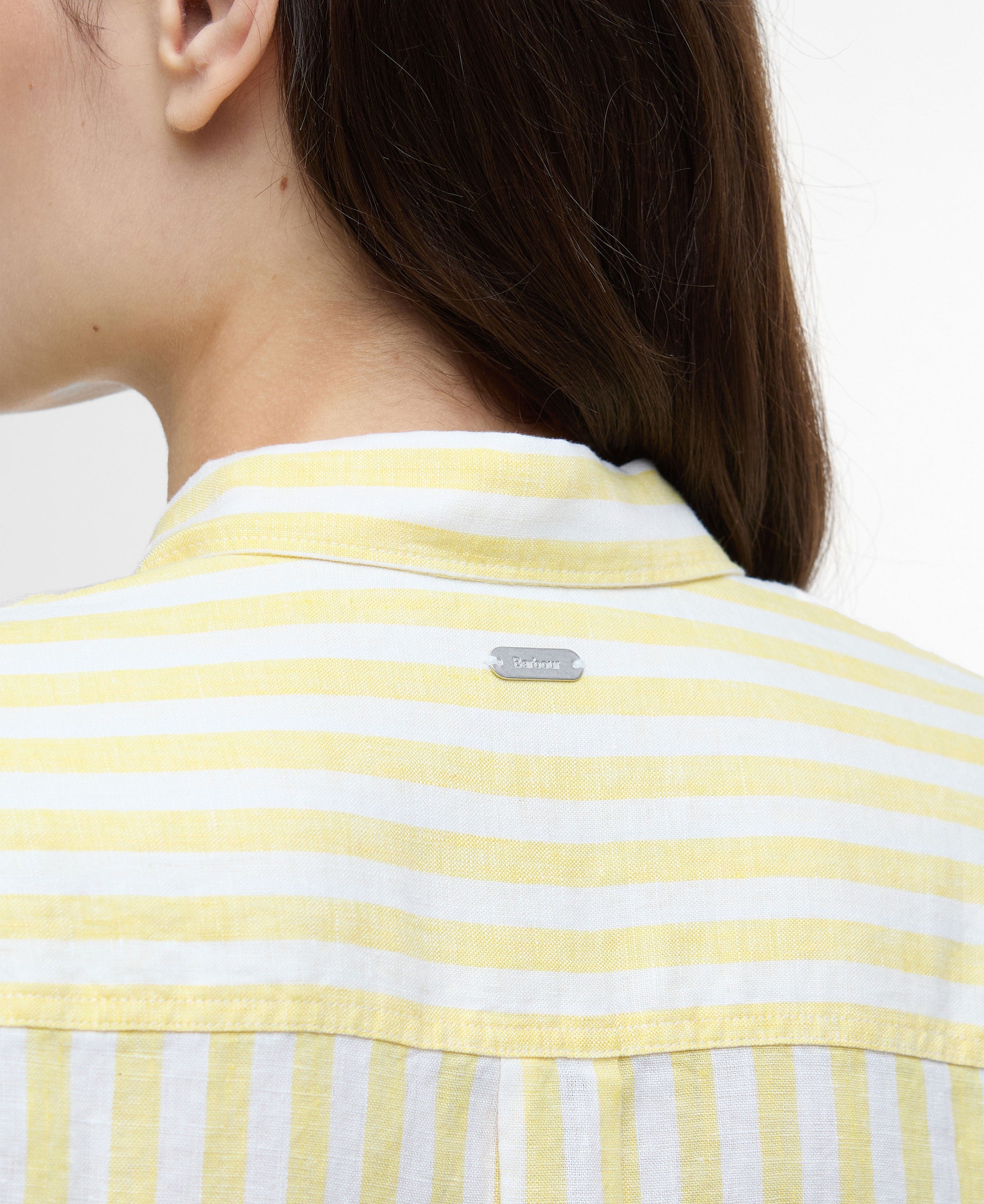 Annie Long Sleeve Linen Shirt - Sunray Yellow Stripe