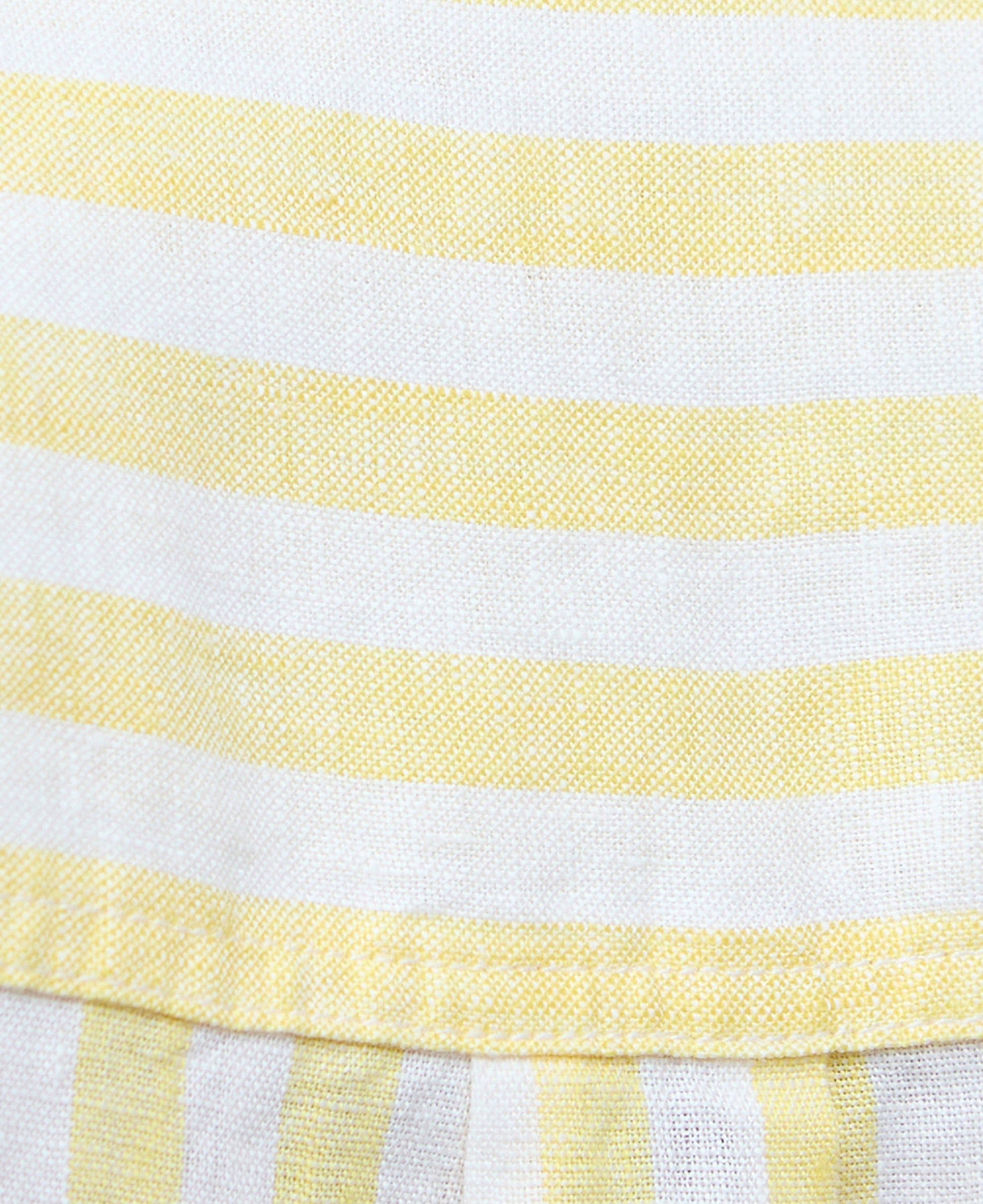 Annie Long Sleeve Linen Shirt - Sunray Yellow Stripe