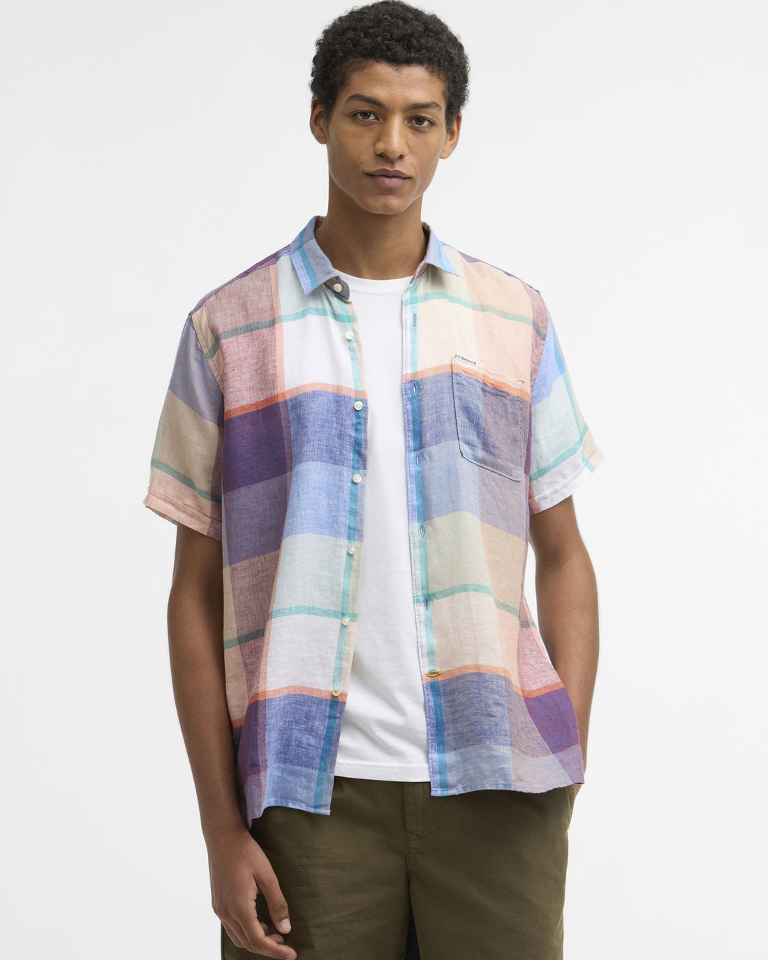 Bridford Checked Summer Fit Shirt - Mint Blue