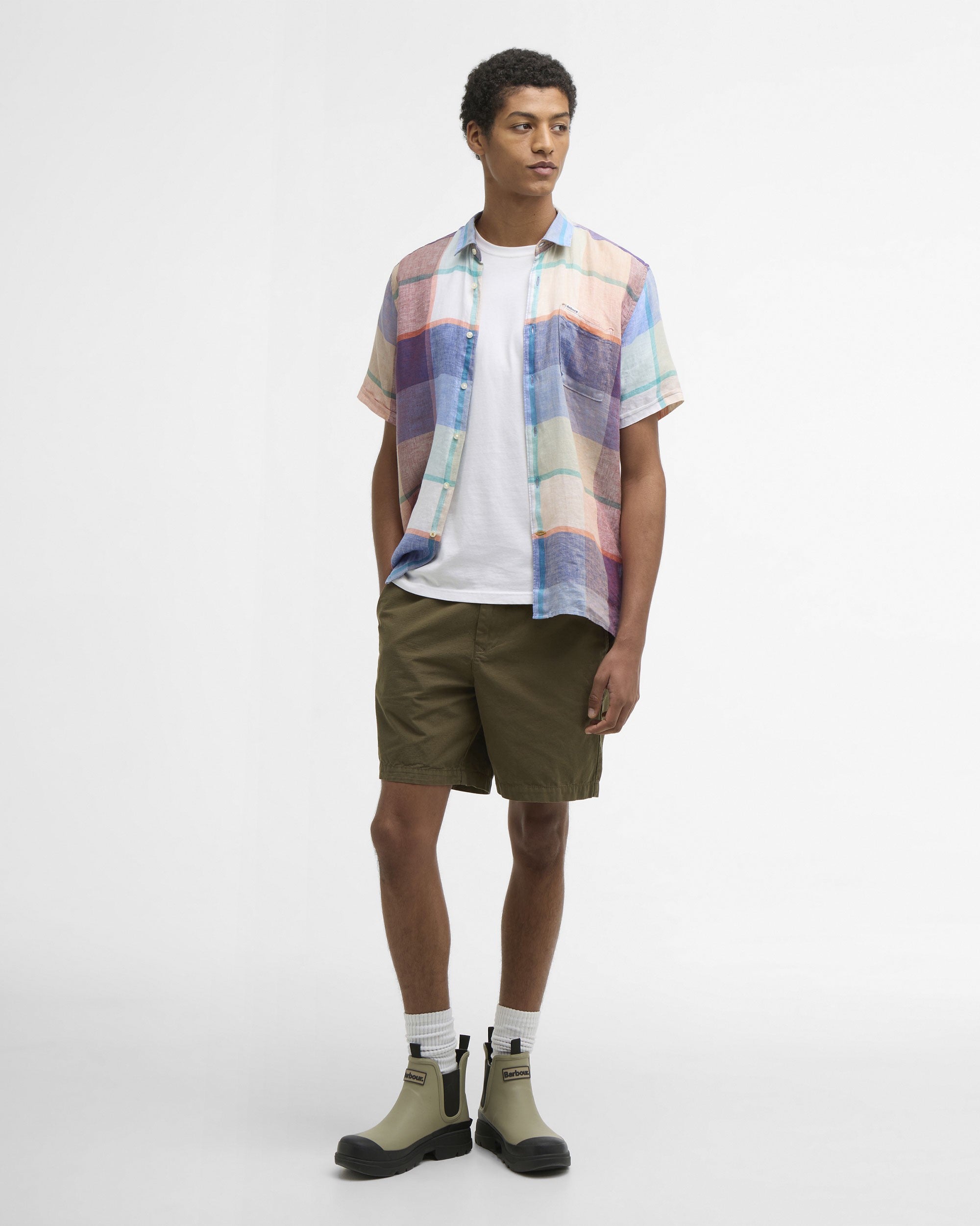 Bridford Checked Summer Fit Shirt - Mint Blue