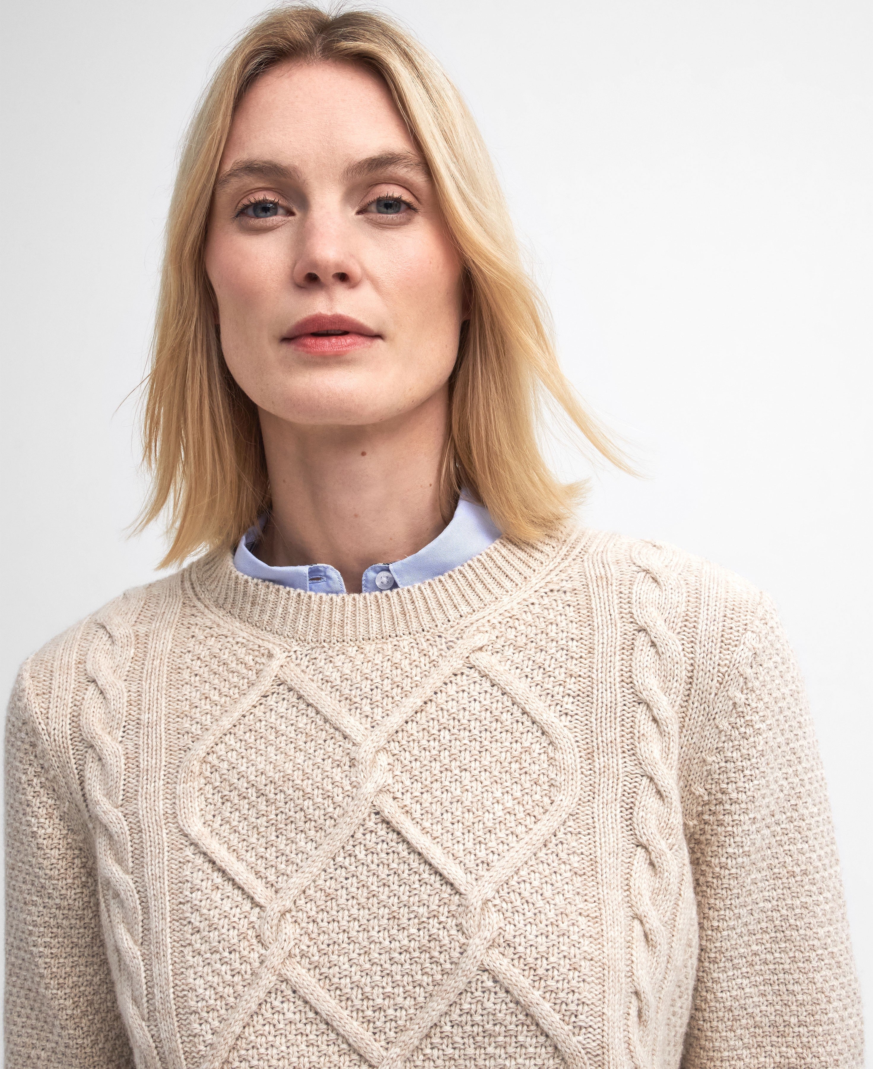 Burne Crew Knitted Jumper - Oatmeal