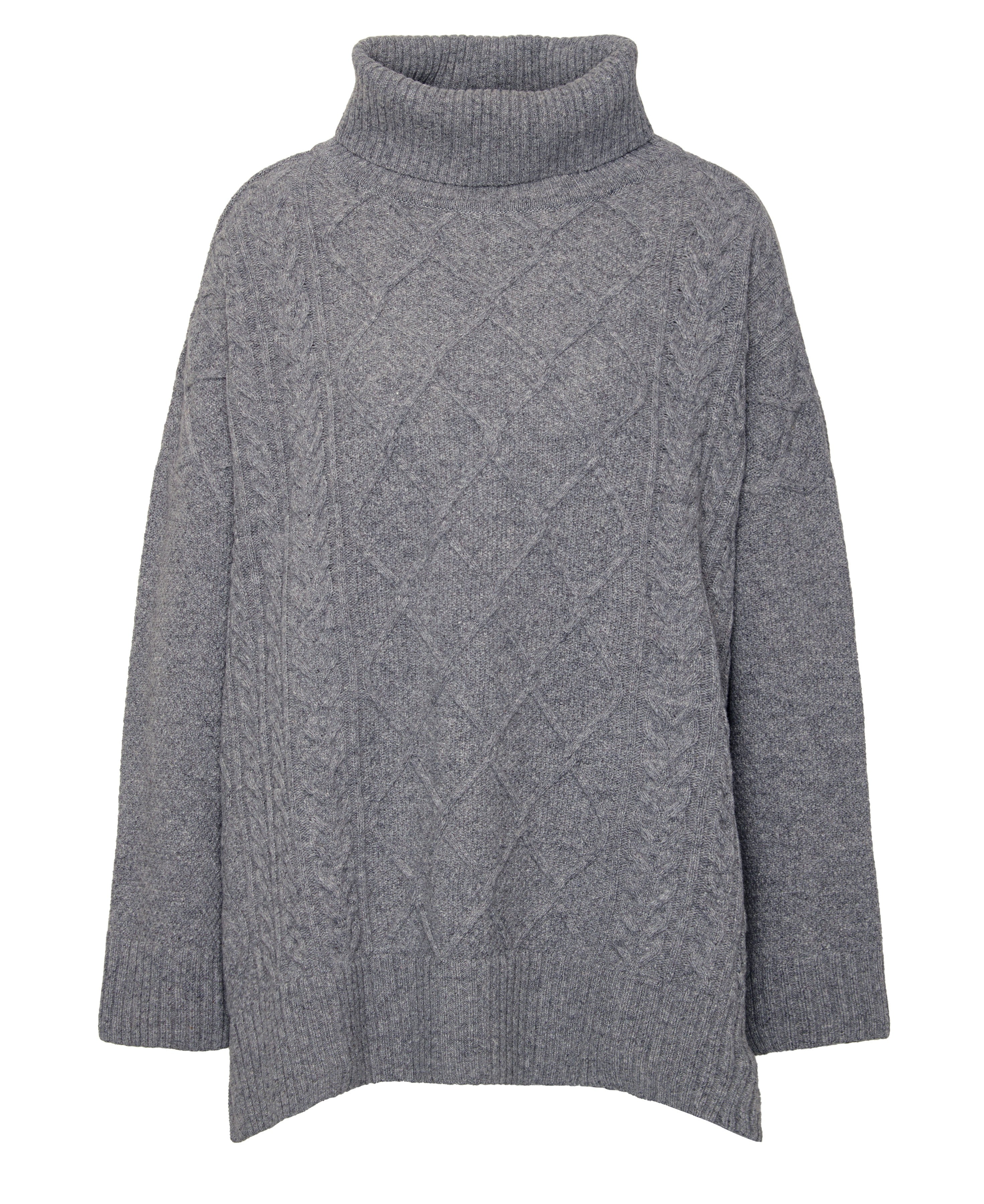 Burne Knitted Cape - Grey Marl