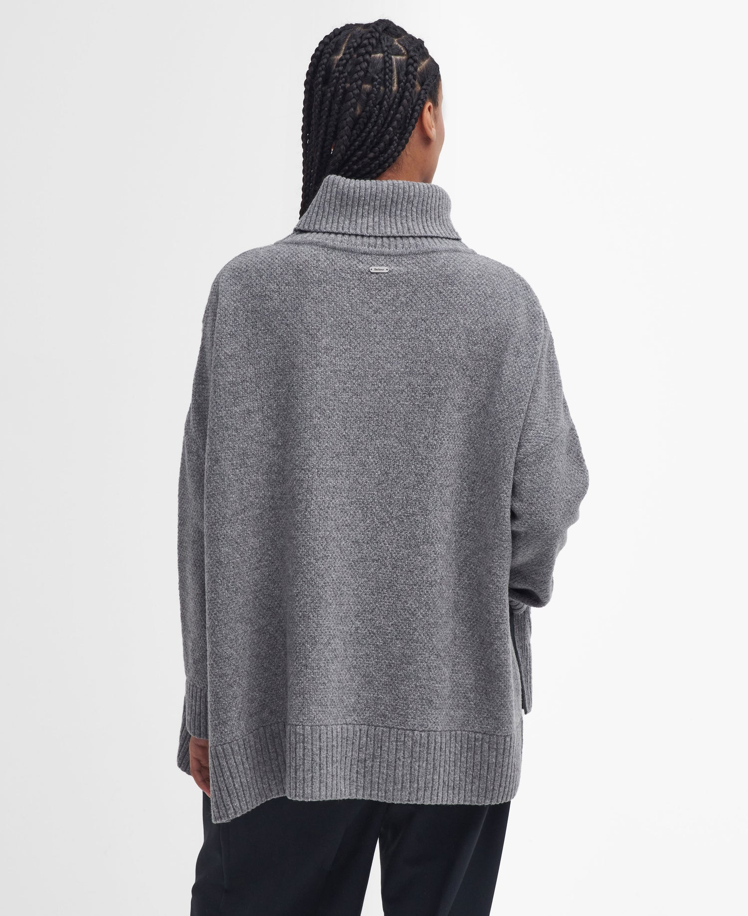 Burne Knitted Cape - Grey Marl