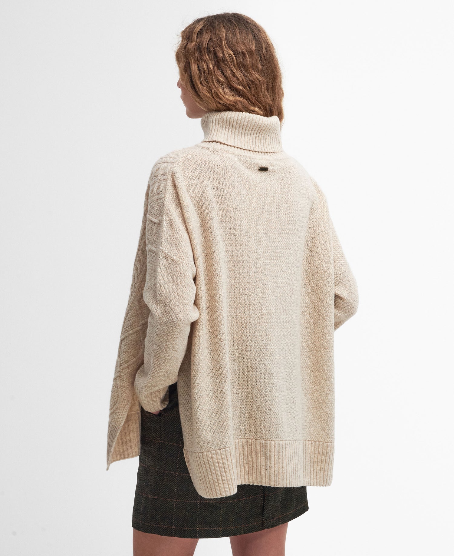 Burne Knitted Cape - Oatmeal