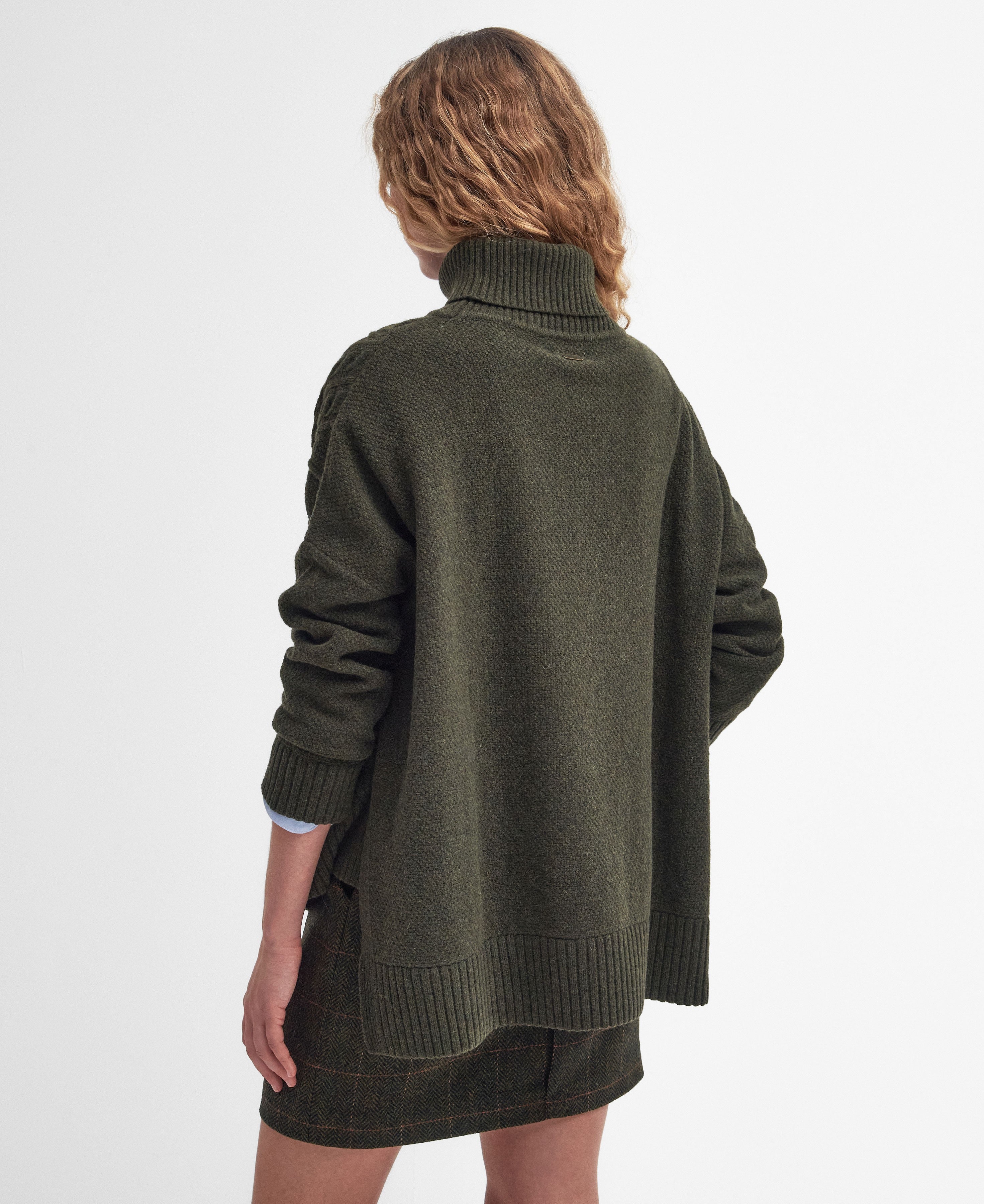 Burne Knitted Cape - Olive