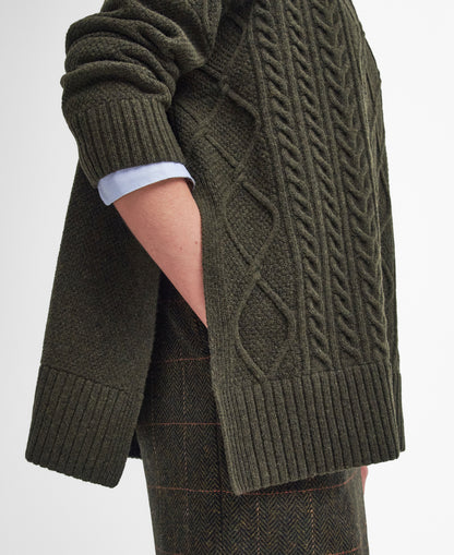 Burne Knitted Cape - Olive