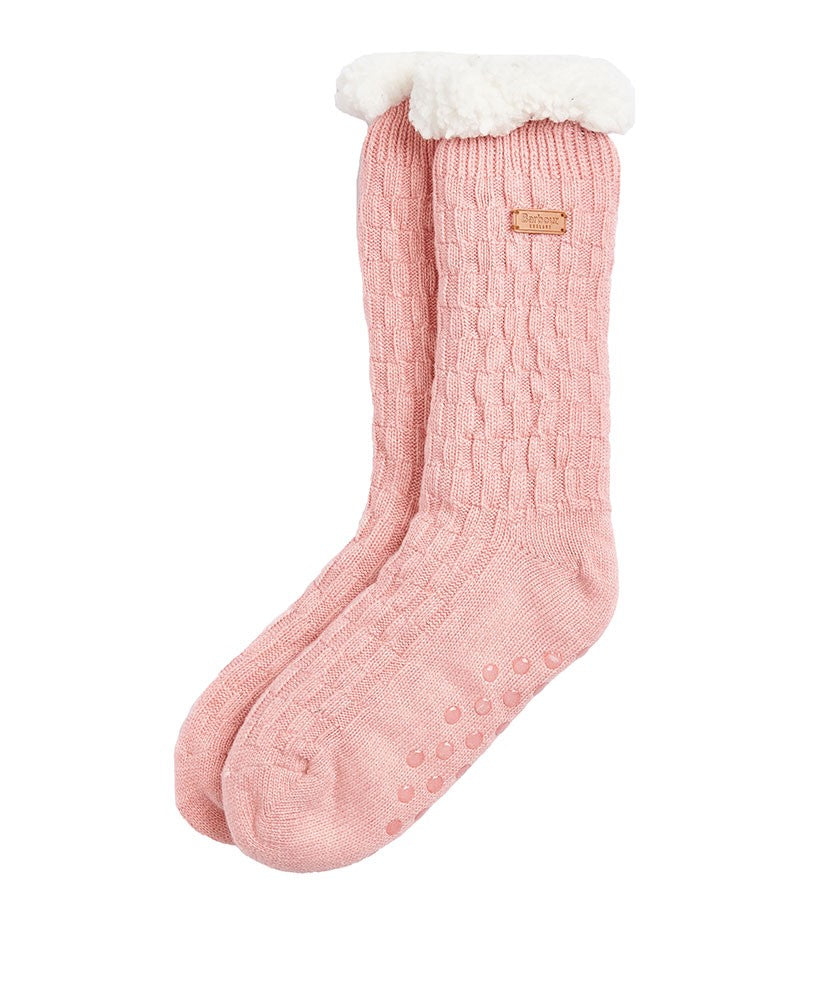 Cable Knit Lounge Sock - Dusty Pink