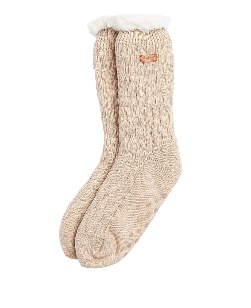 Cable Knit Lounge Sock - Oatmeal