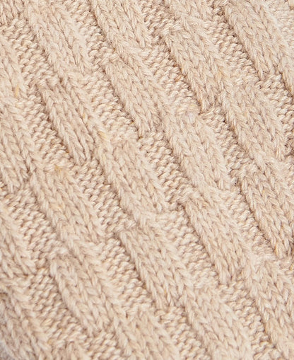 Cable Knit Lounge Sock - Oatmeal