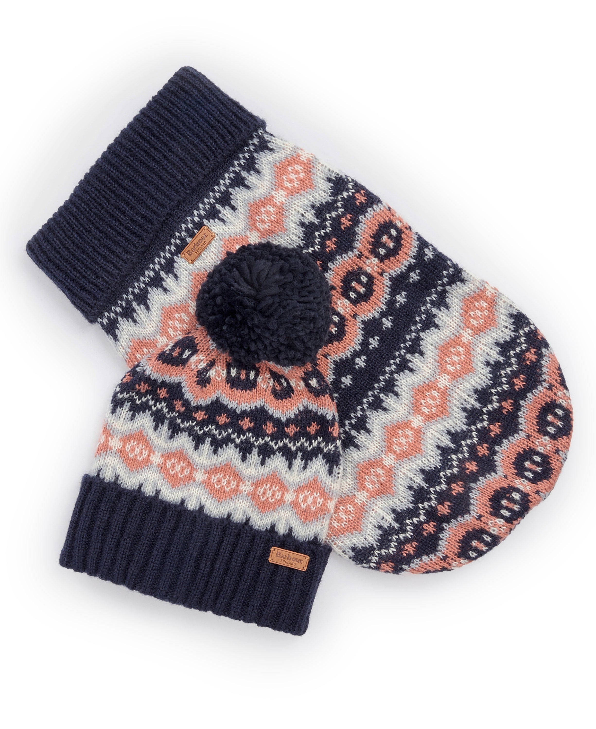 Case Fairisle Dog Gift Set - Pink/Navy