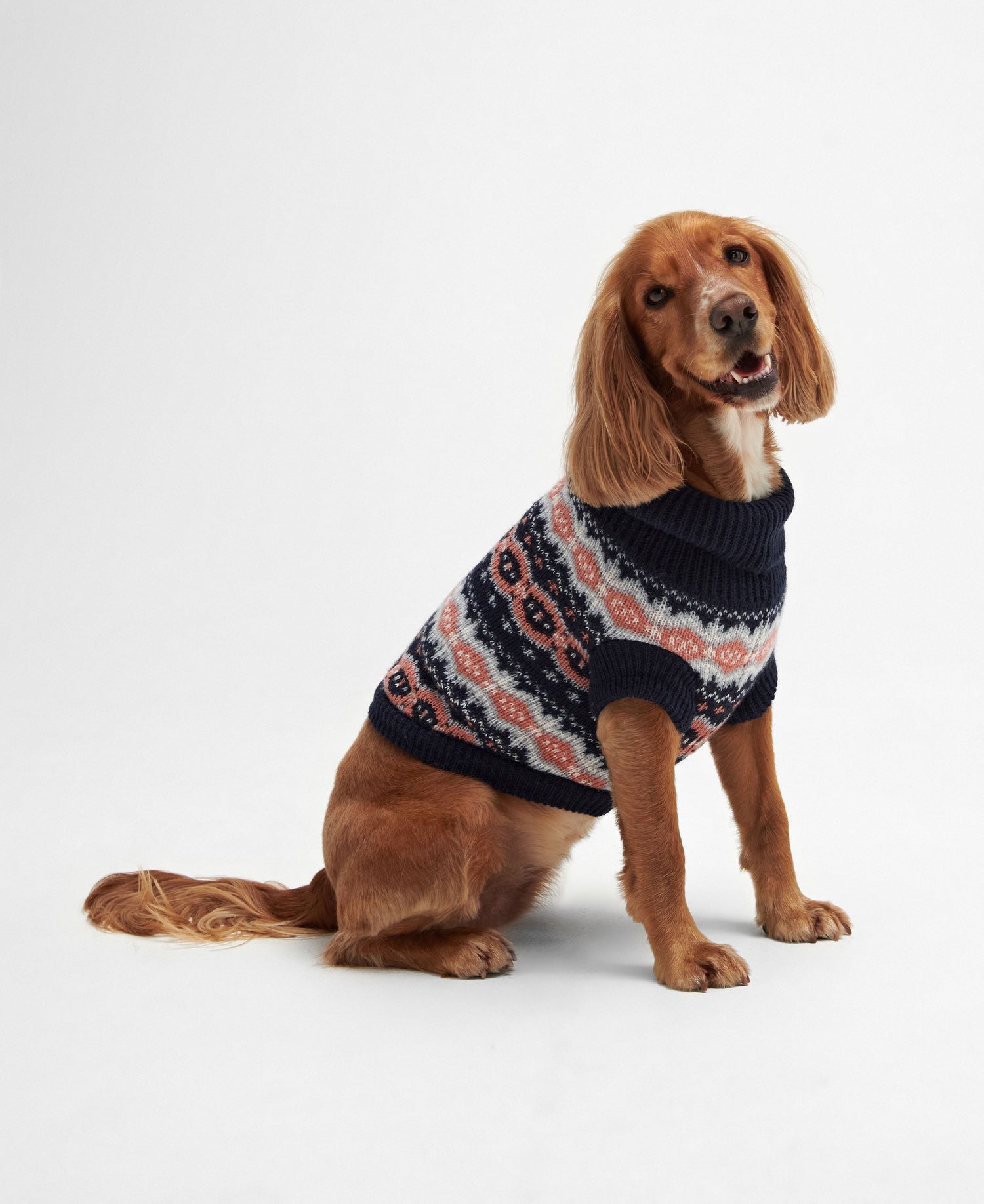 Case Fairisle Dog Gift Set - Pink/Navy