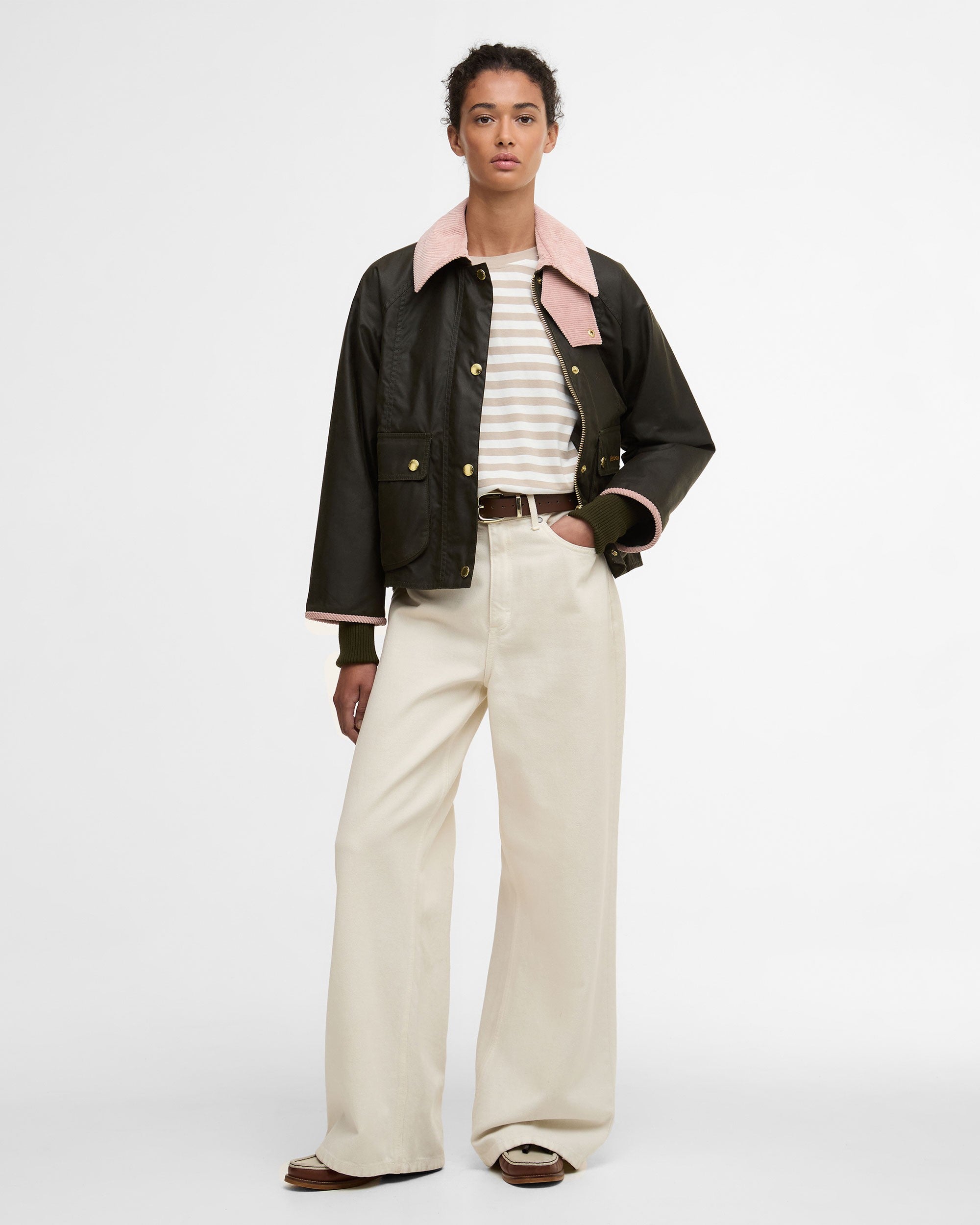 Cropped Beadnell Wax - Archive Olive/Ancient/Gardenia