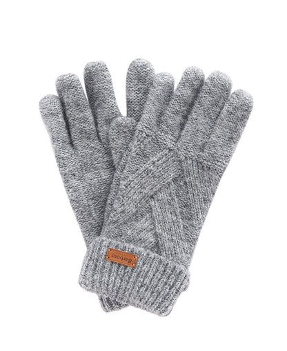 Dace Cable Knitted Gloves - Light Grey
