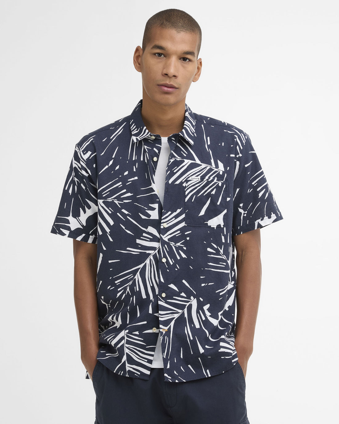 Edenwood Printed Summer Fit Shirt - Navy