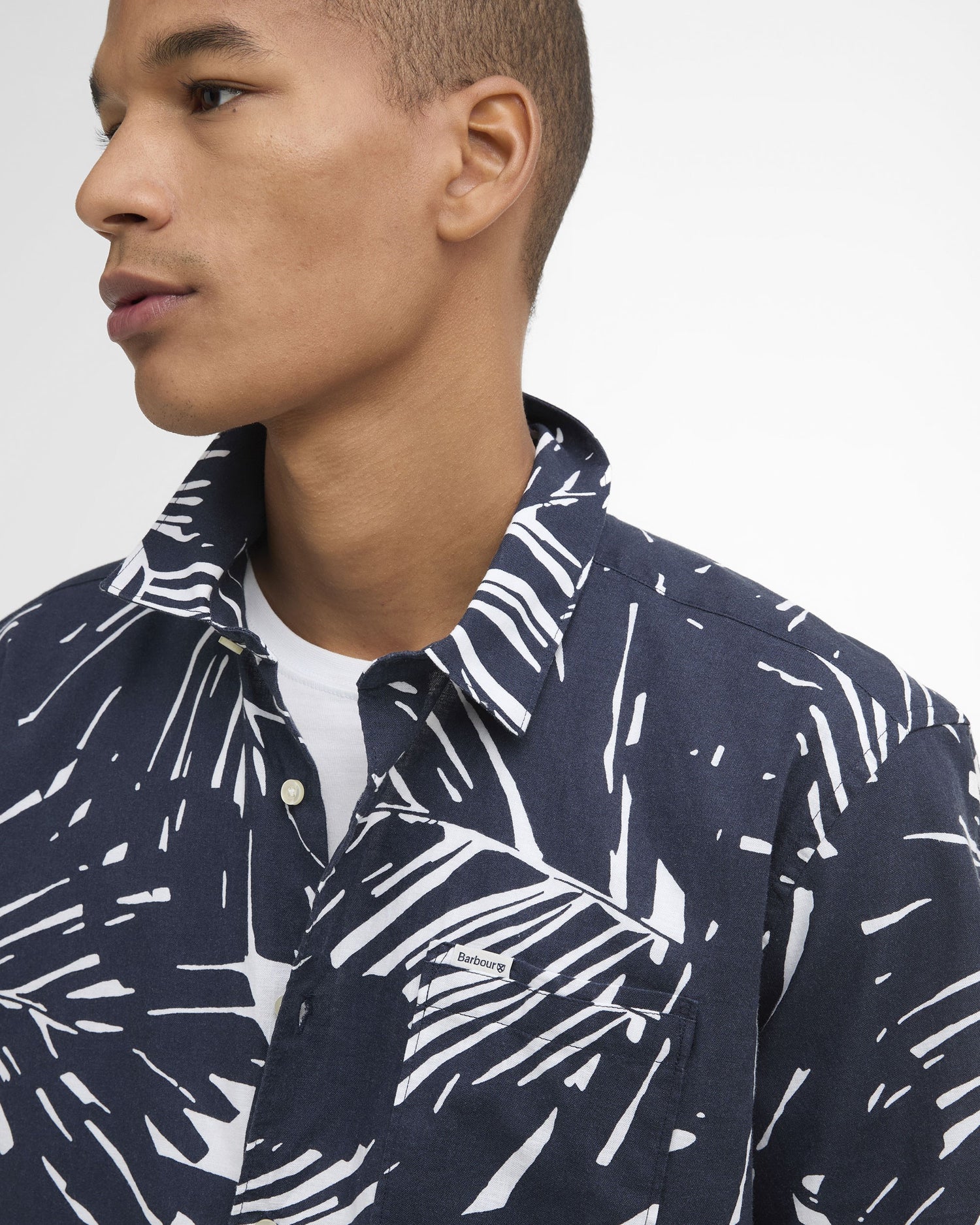 Edenwood Printed Summer Fit Shirt - Navy