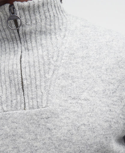 Essential Lambswool Half Zip Jumper - Light Grey Marl