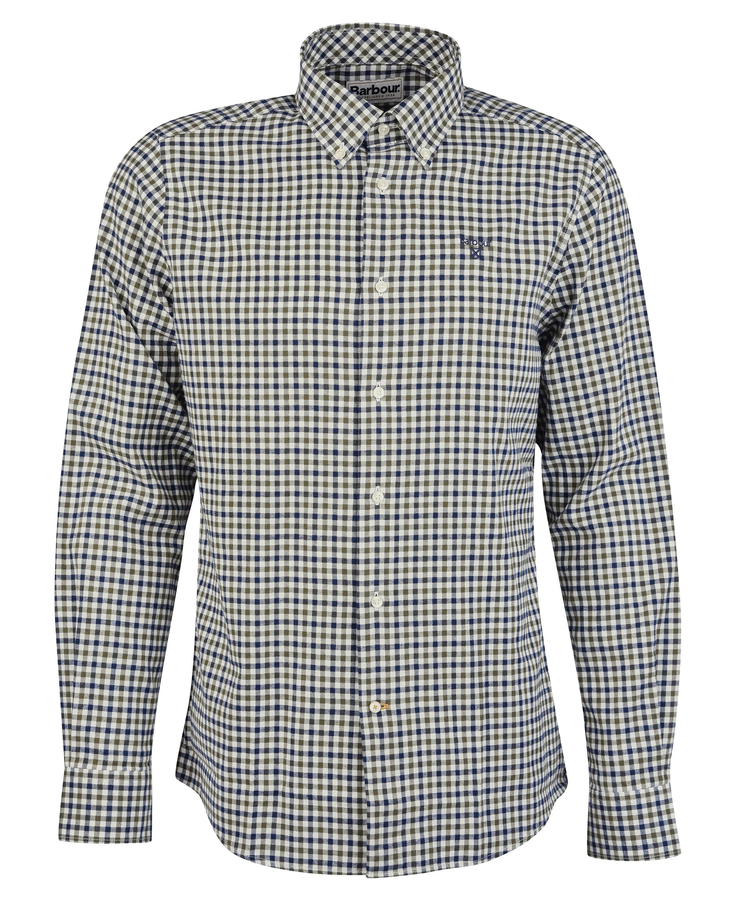 Finkle Tailored Gingham Shirt - Olive