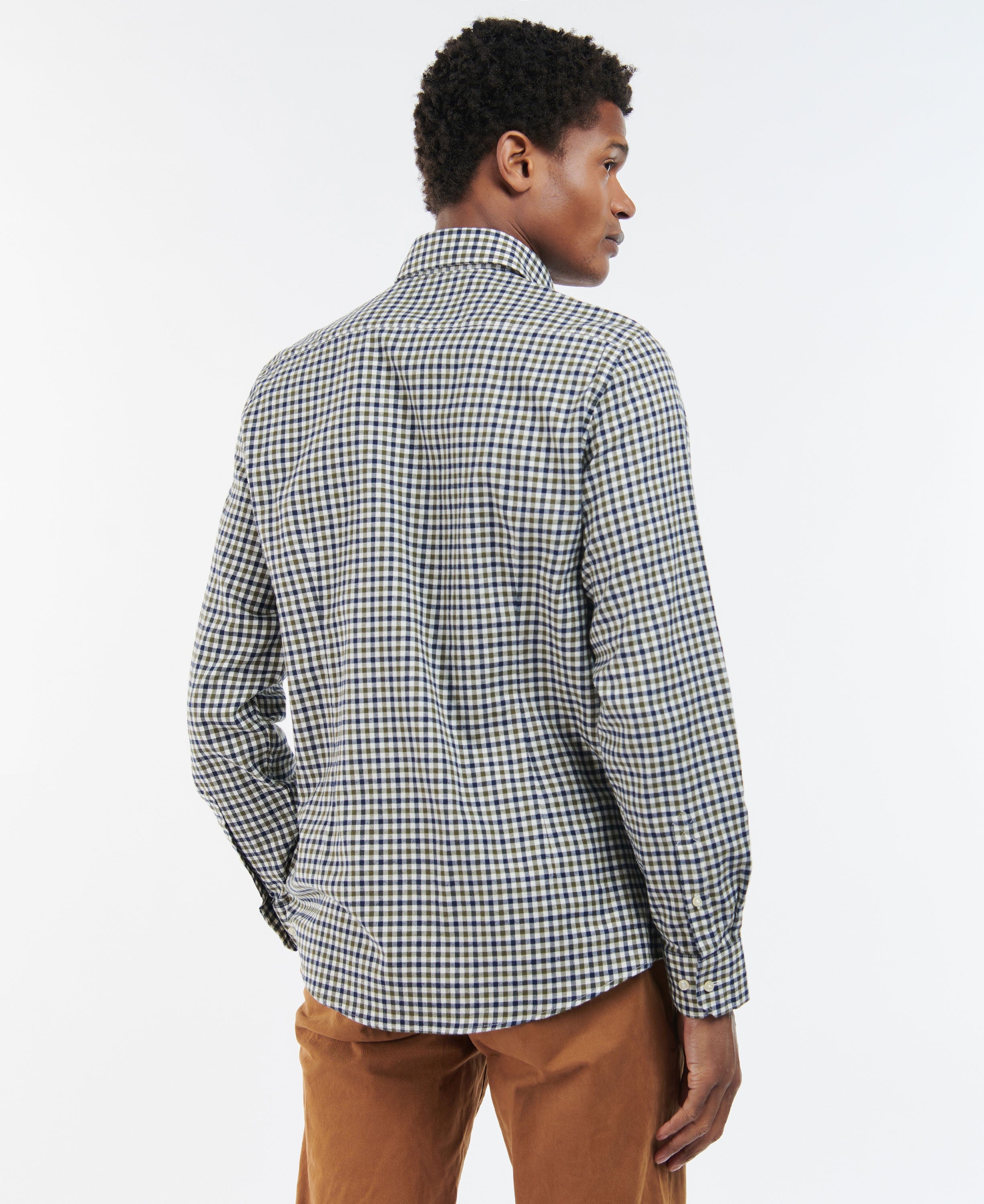 Finkle Tailored Gingham Shirt - Olive