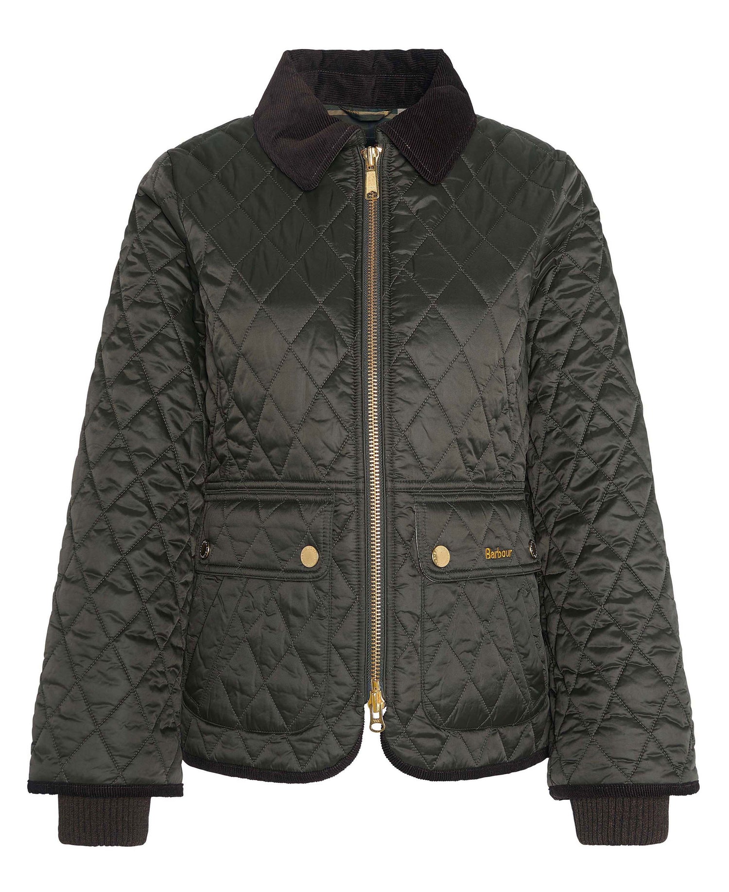 Fitted Beadnell Quilted Jacket - Sage/Ancient