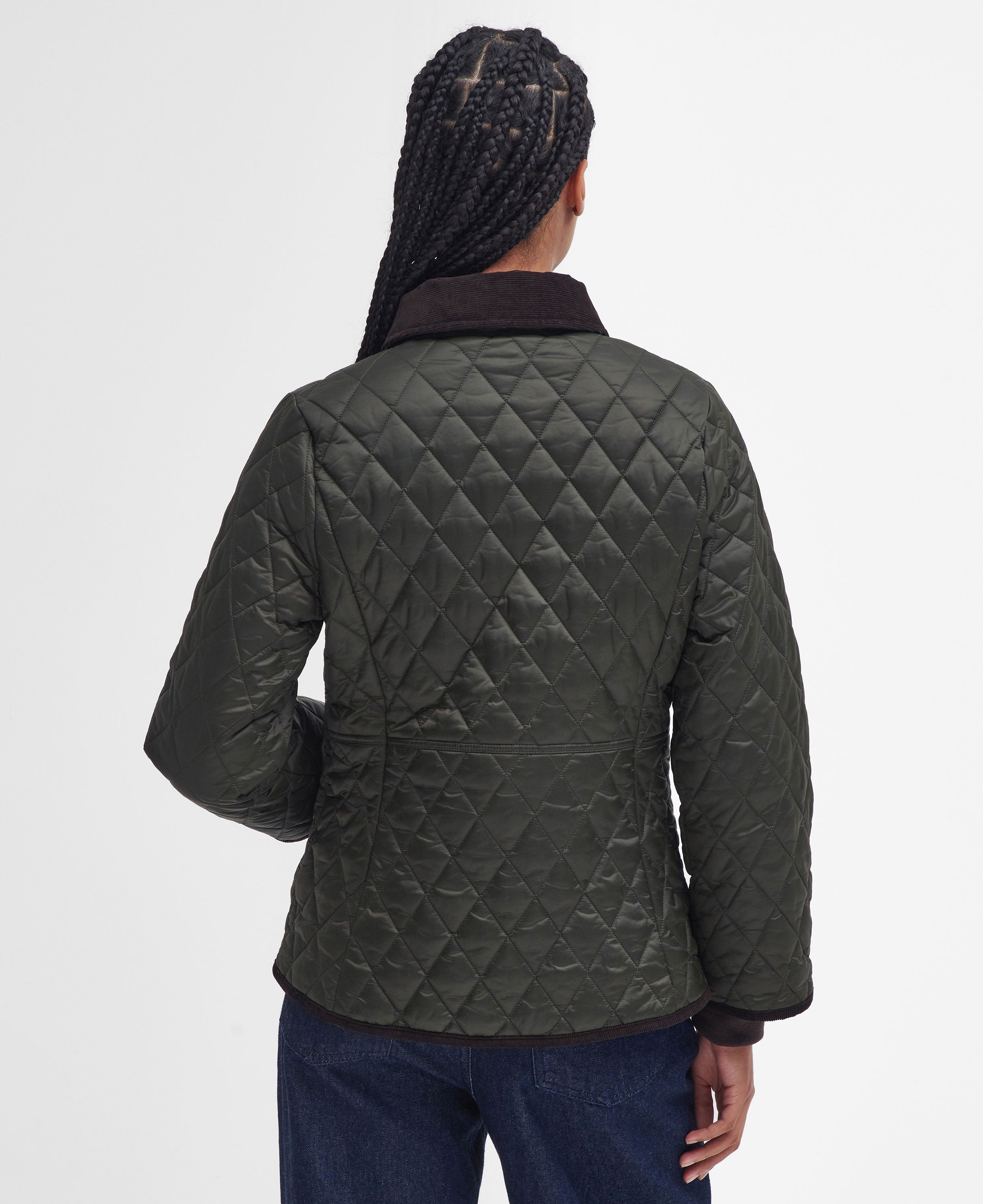 Fitted Beadnell Quilted Jacket - Sage/Ancient