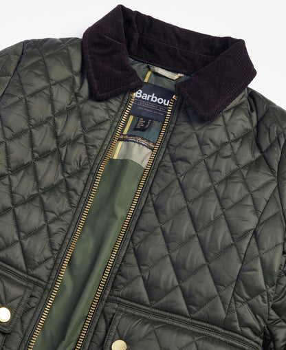 Fitted Beadnell Quilted Jacket - Sage/Ancient