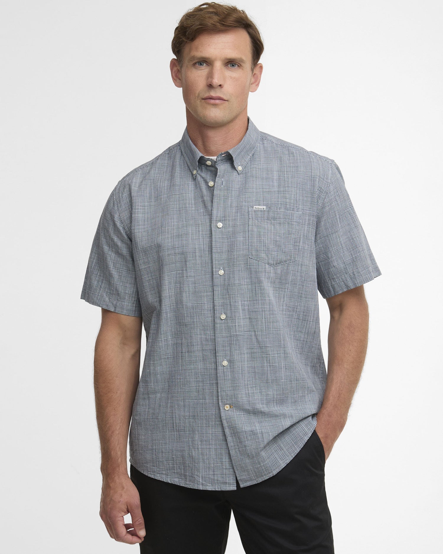 Fleming Linen Blend Regular Shirt - Navy