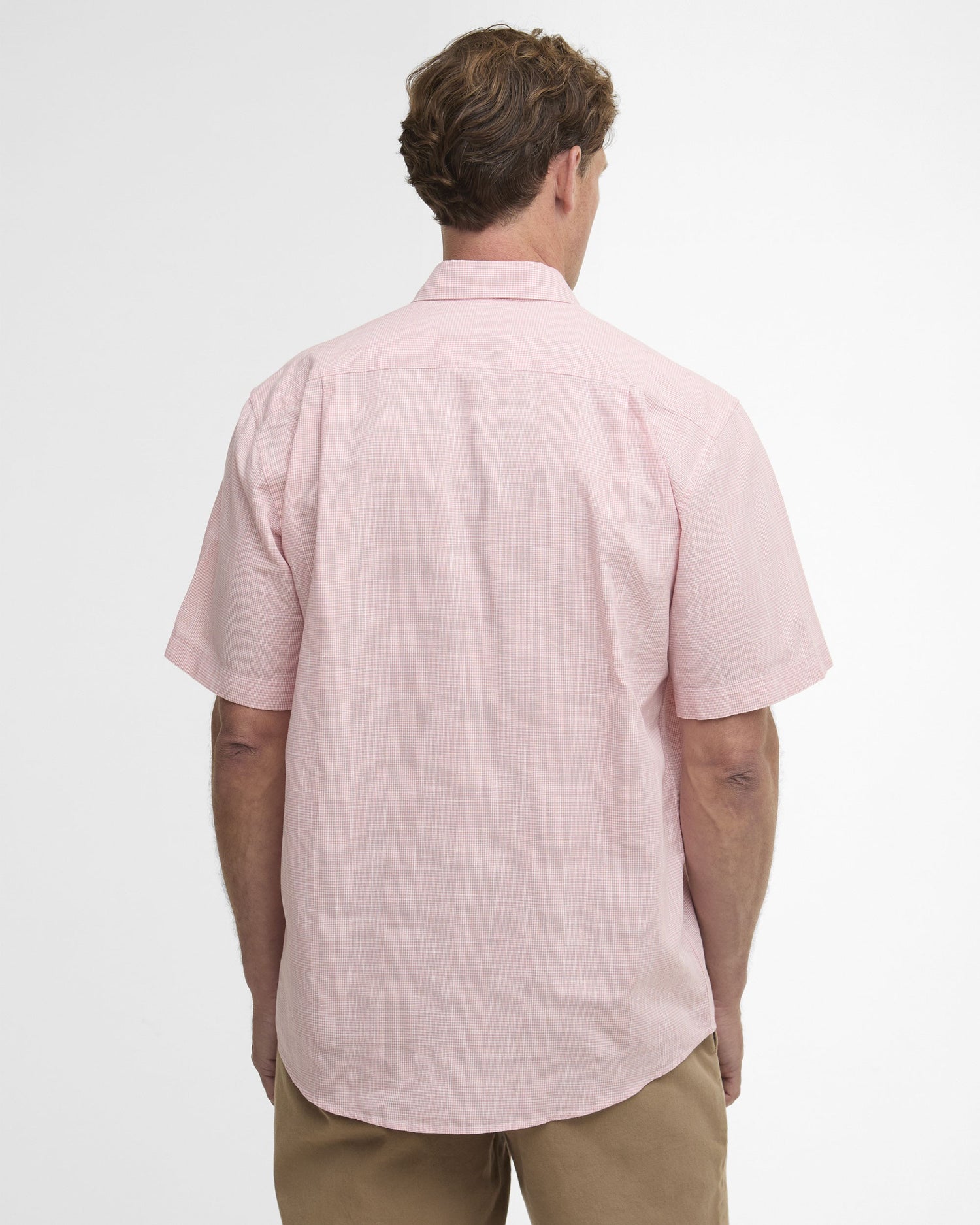 Fleming Linen Blend Regular S/S Shirt - Pink