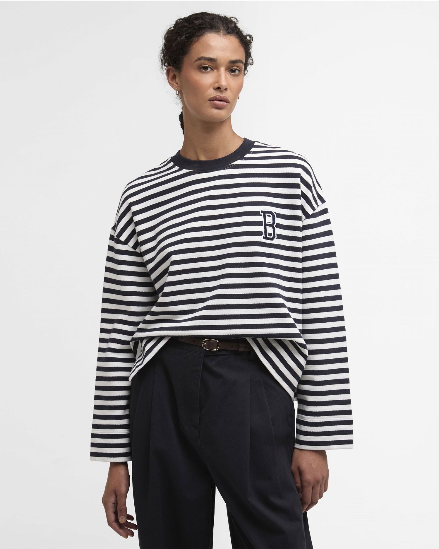 Gabby Sweatshirt - Dark Navy Stripe