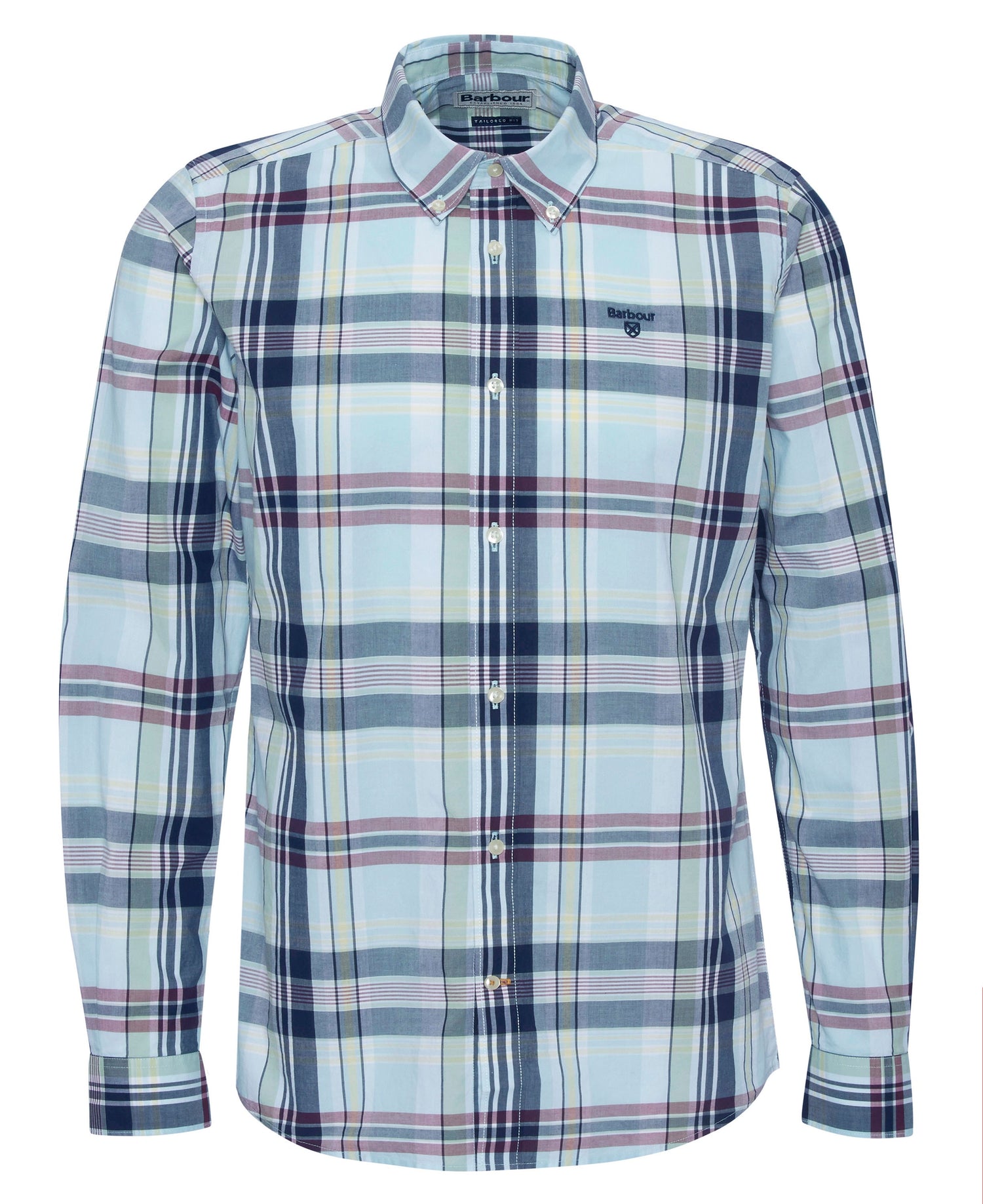 Gabe Checked Tailored Fit Shirt - Sky