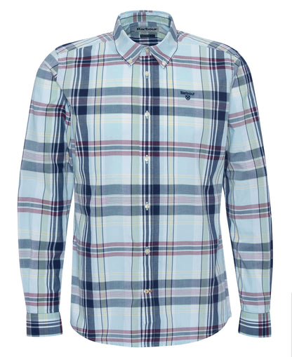 Gabe Checked Tailored Fit Shirt - Sky