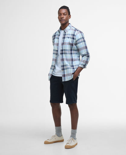 Gabe Checked Tailored Fit Shirt - Sky