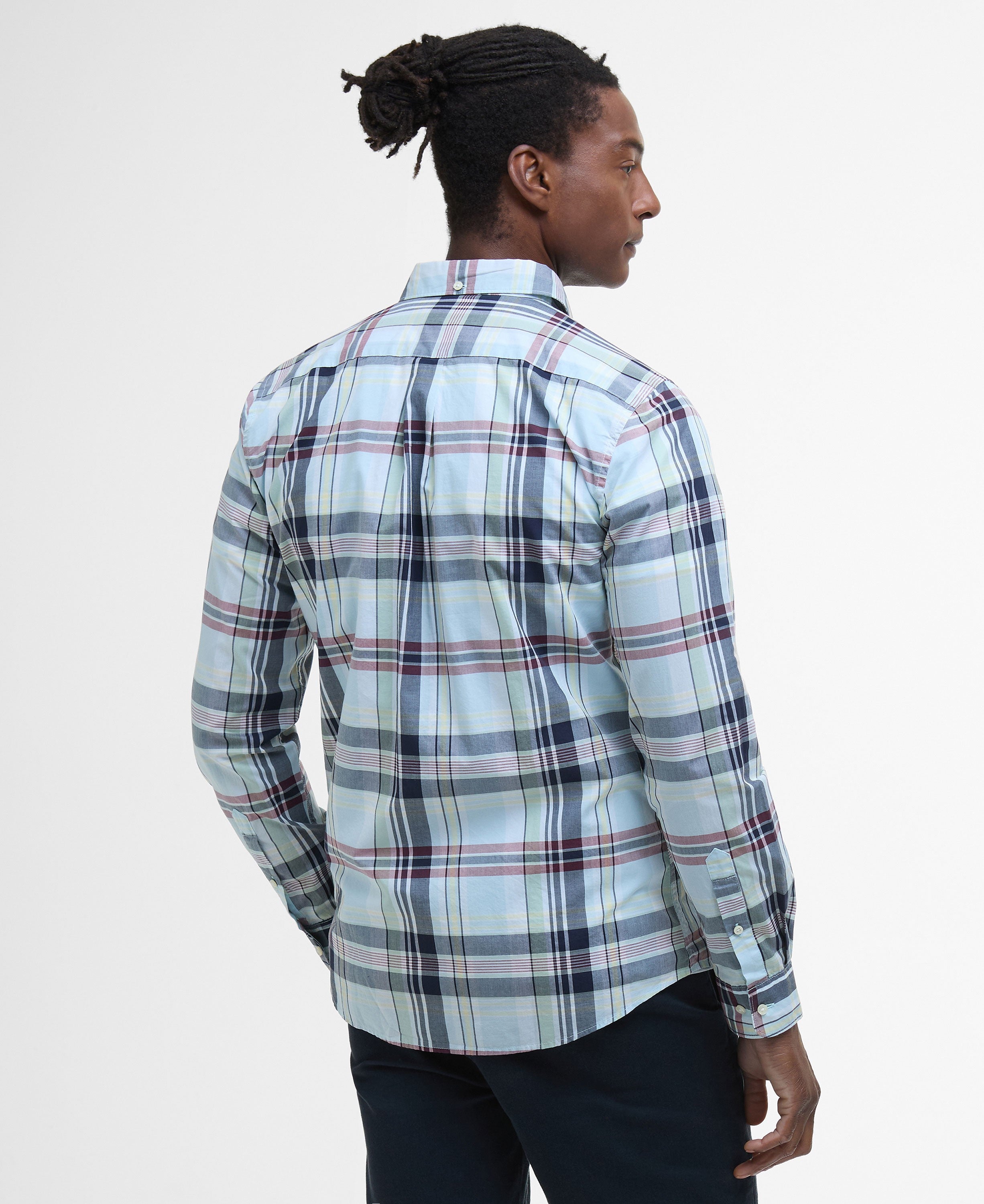 Gabe Checked Tailored Fit Shirt - Sky