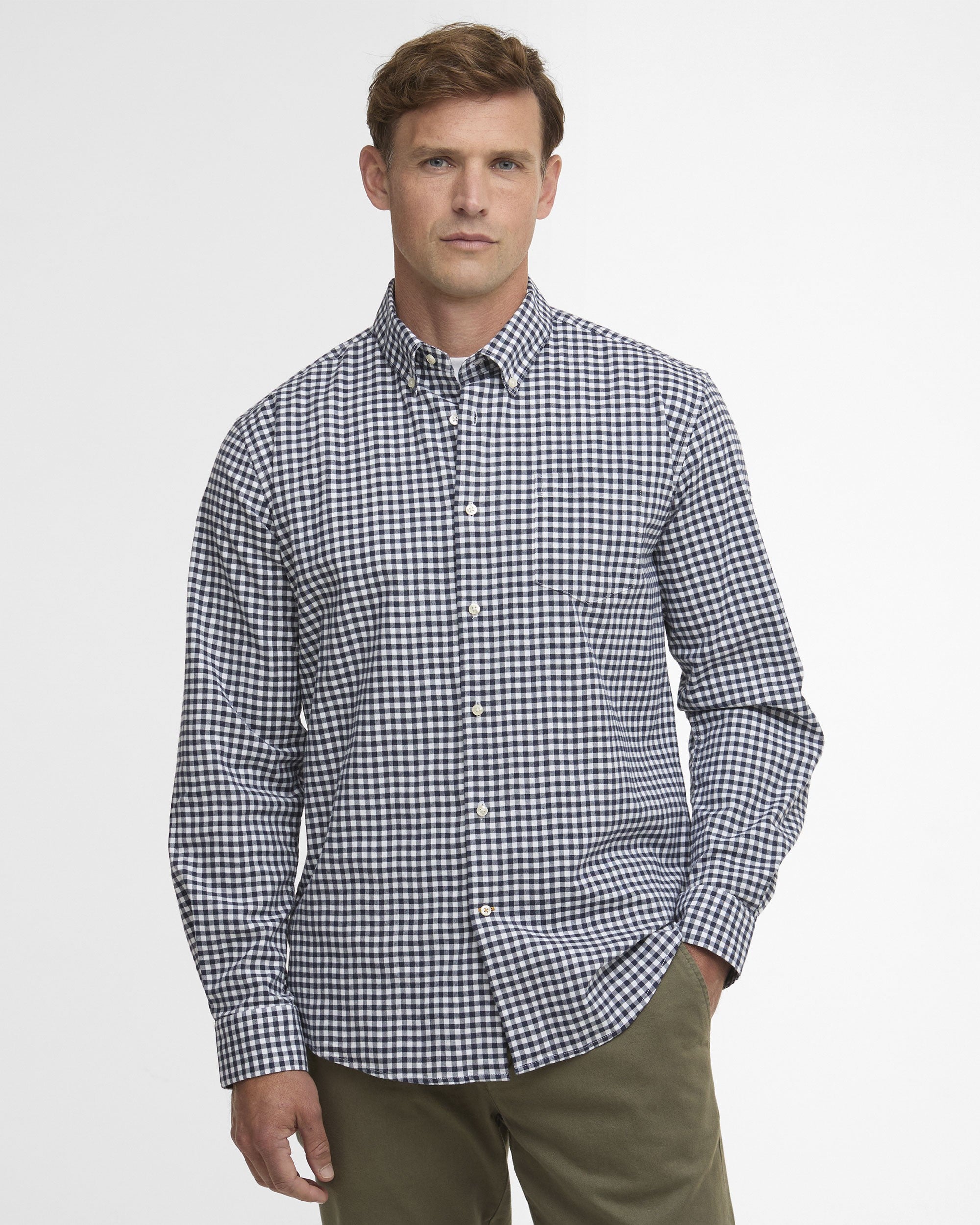 Gingham Aukside Regular Shirt - Navy