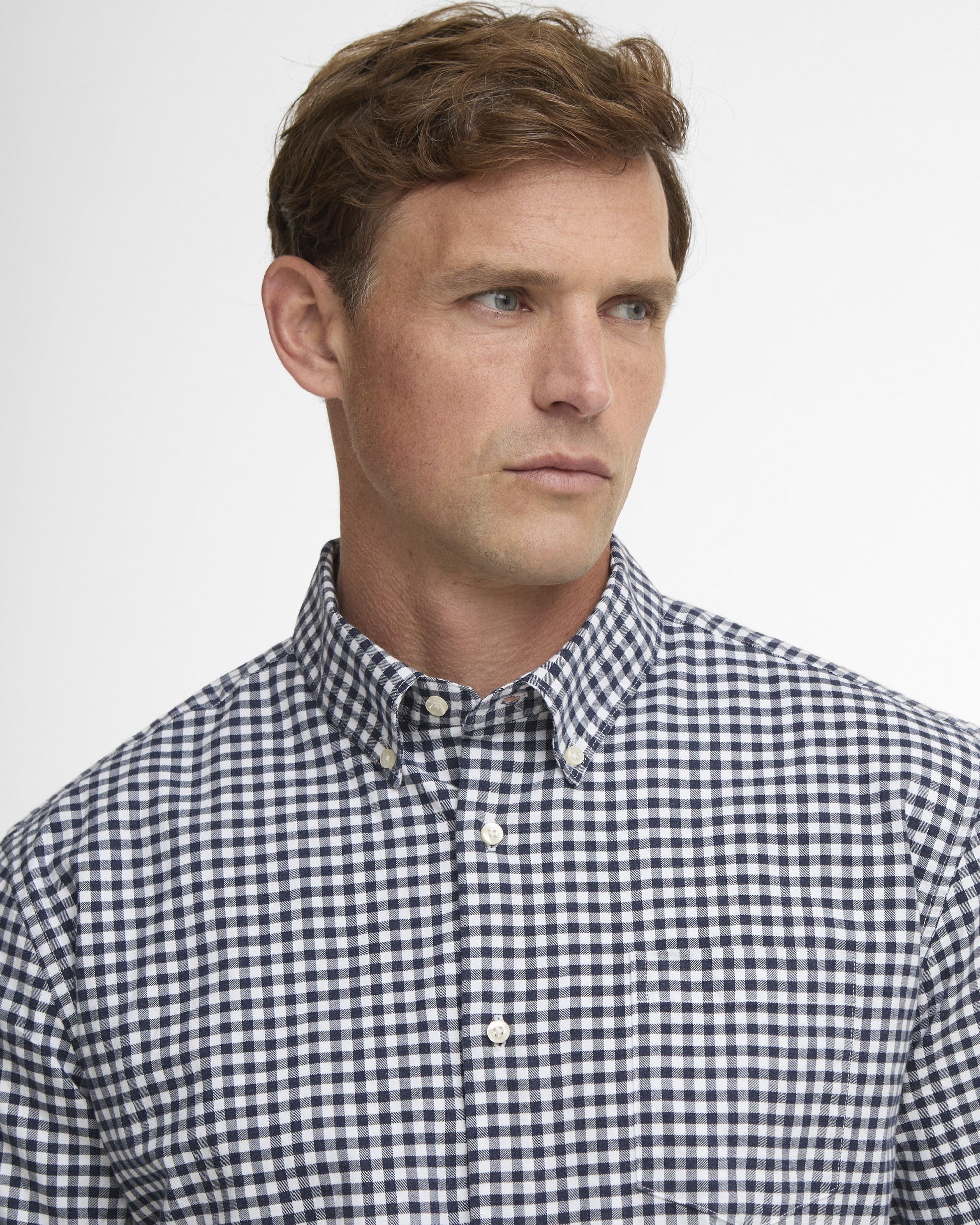 Gingham Aukside Regular Shirt - Navy