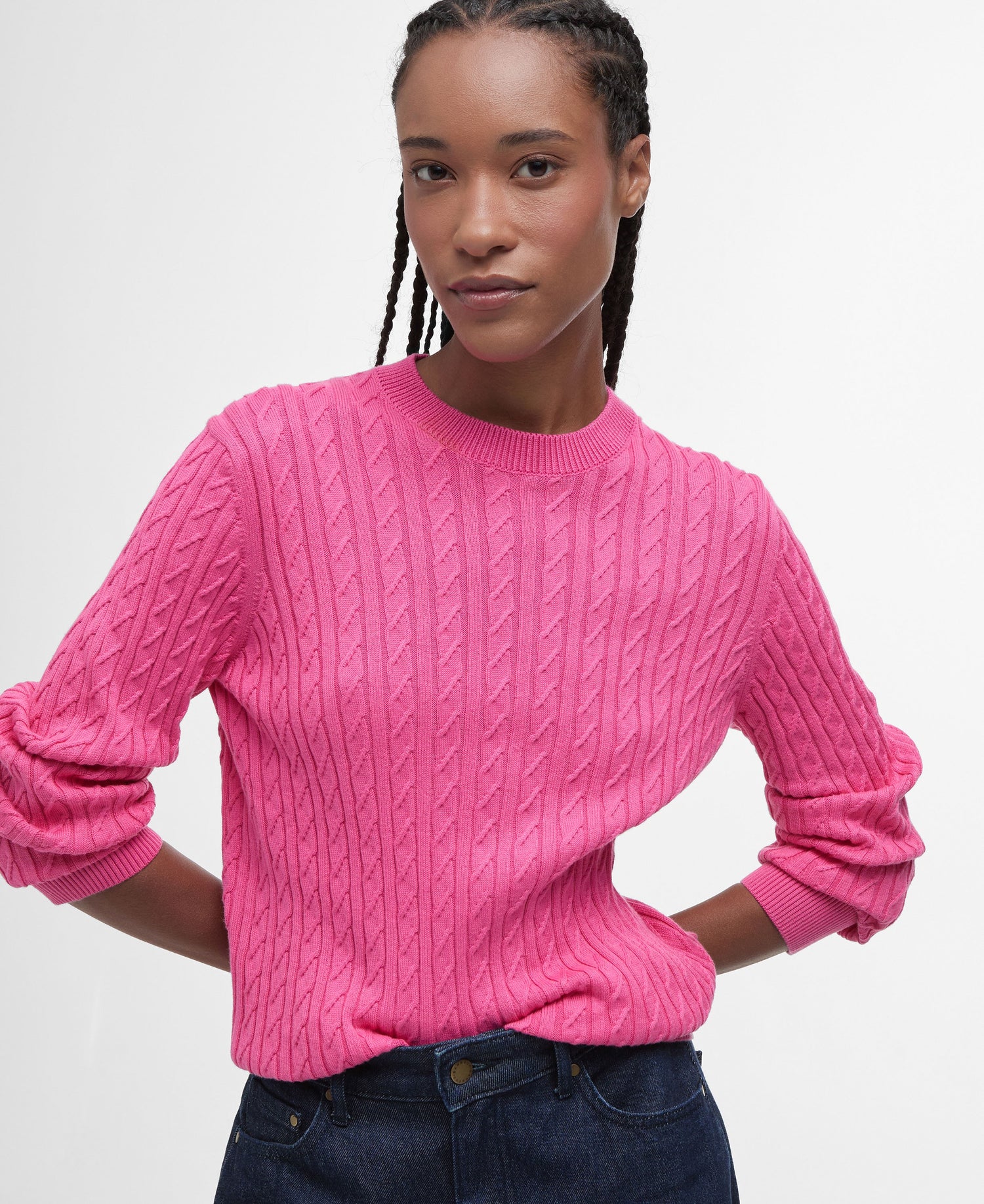 Hartland Crew Neck Jumper - Rose Pink