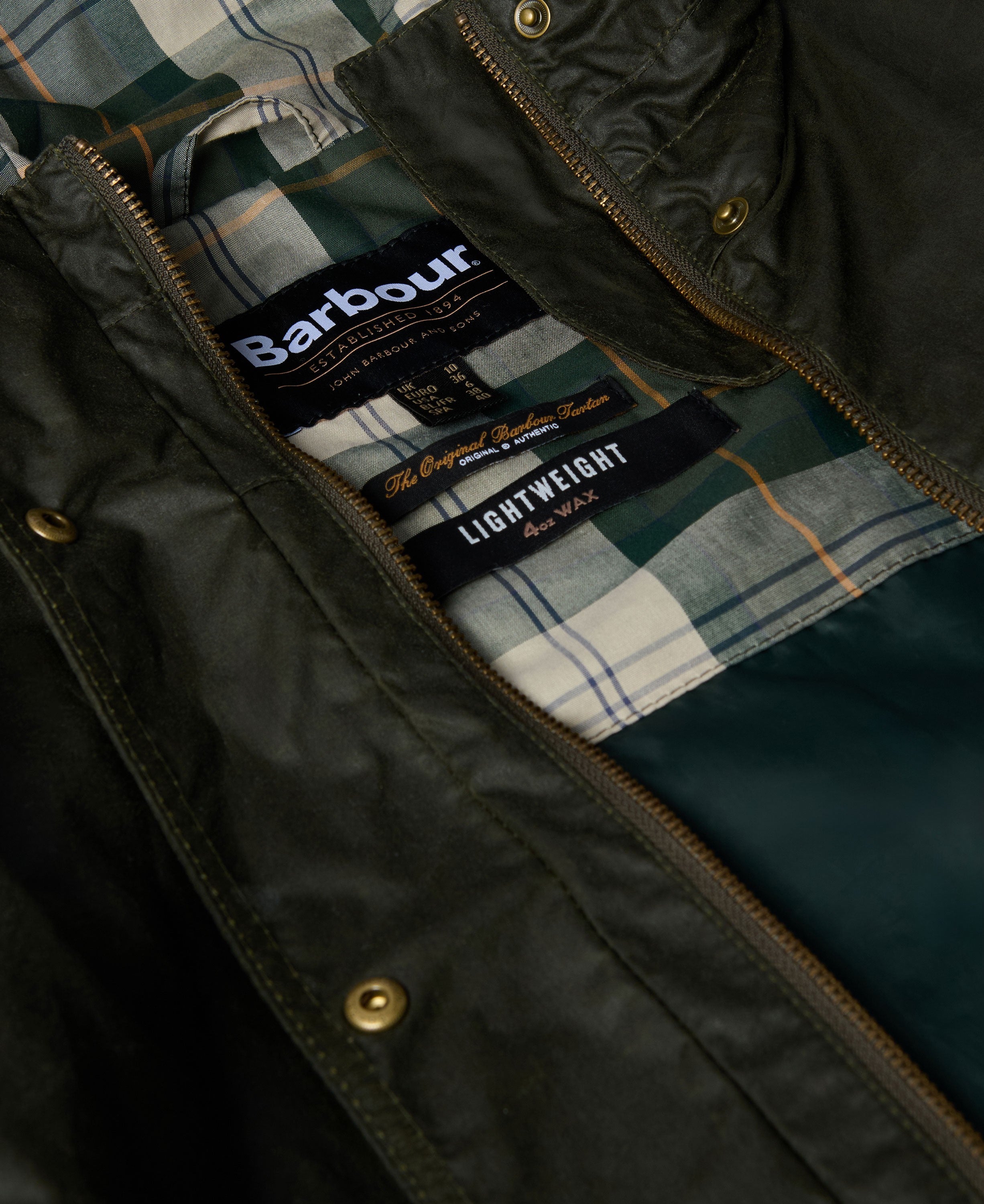 Hollies Wax Jacket - Archive Olive/Ancient Tartan