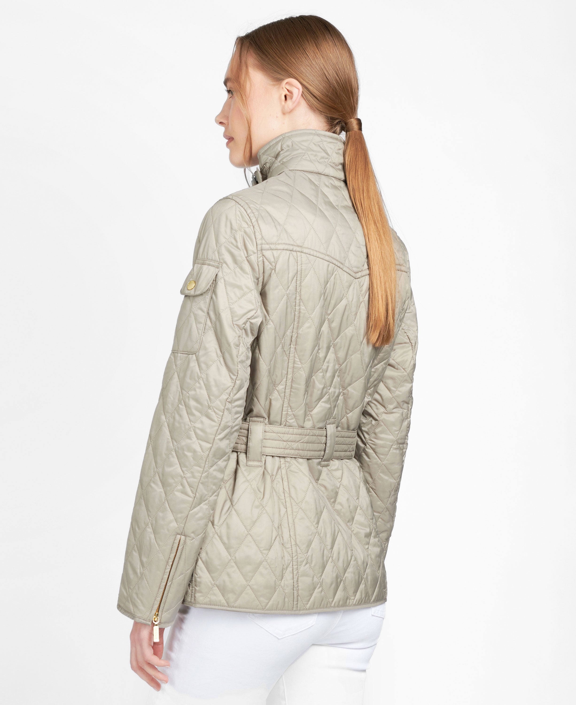 Quilted Jacket - Taupe/Pearl