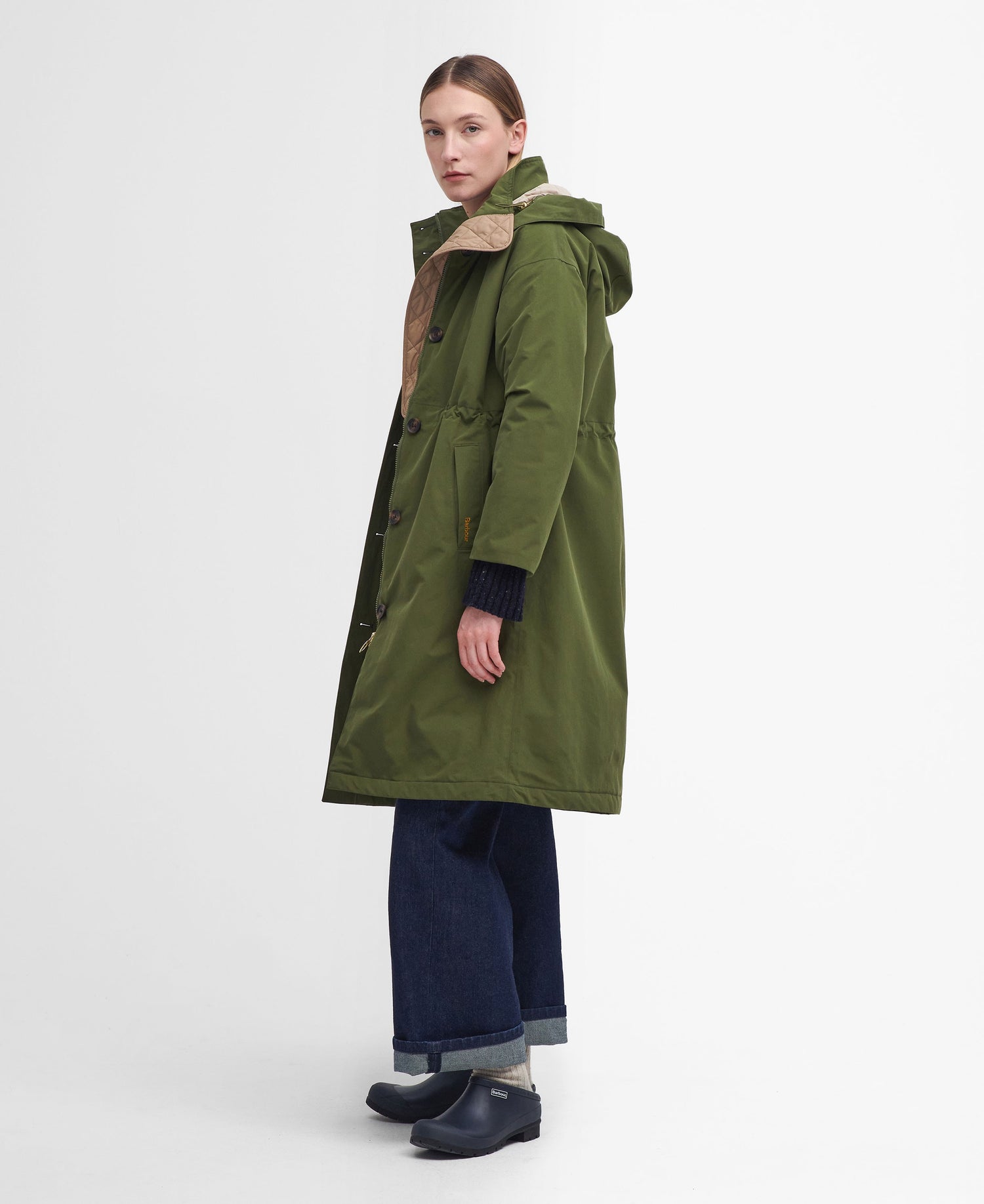 Iris Waterproof Jacket - Dark Moss/Light Sand