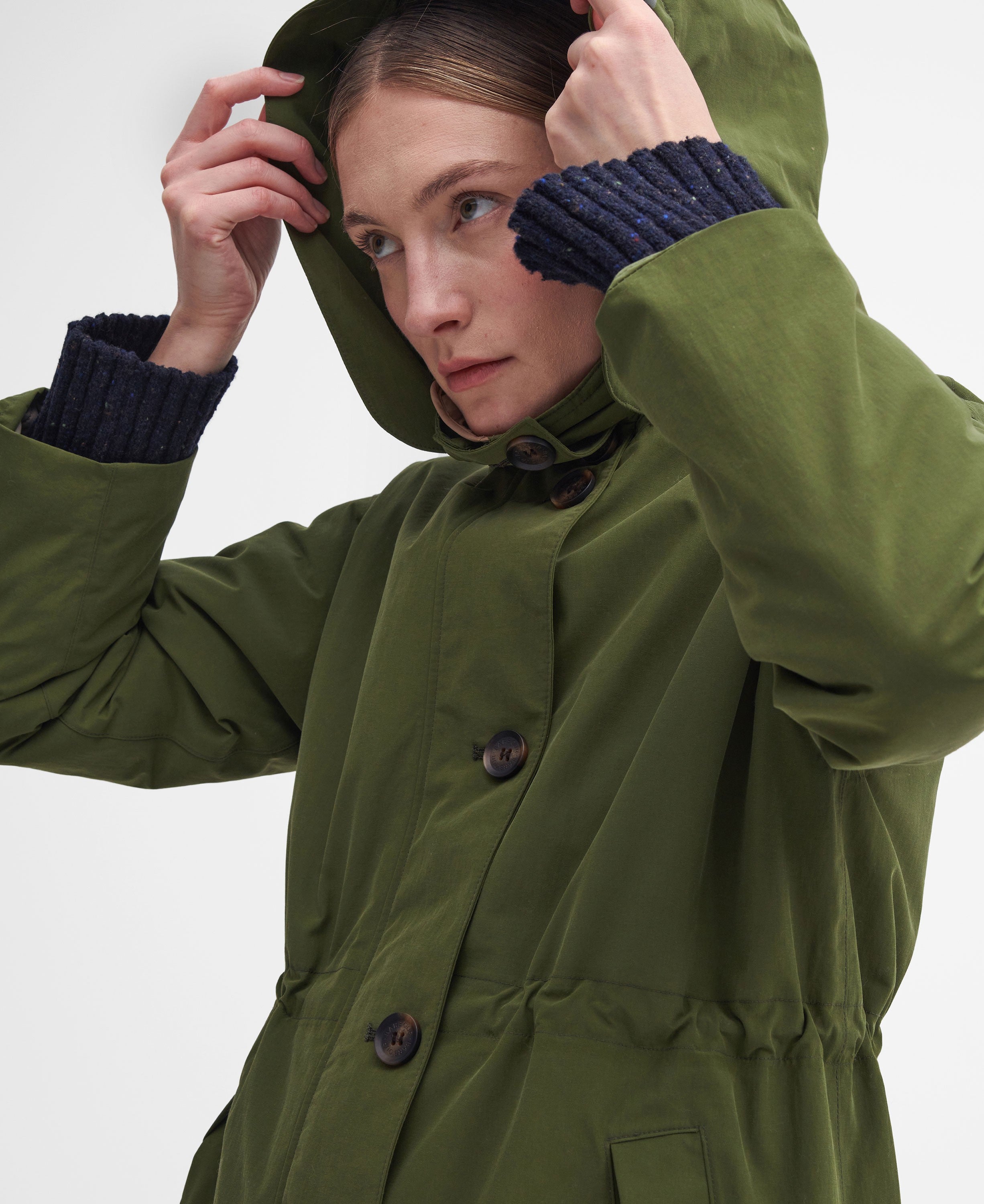 Iris Waterproof Jacket - Dark Moss/Light Sand