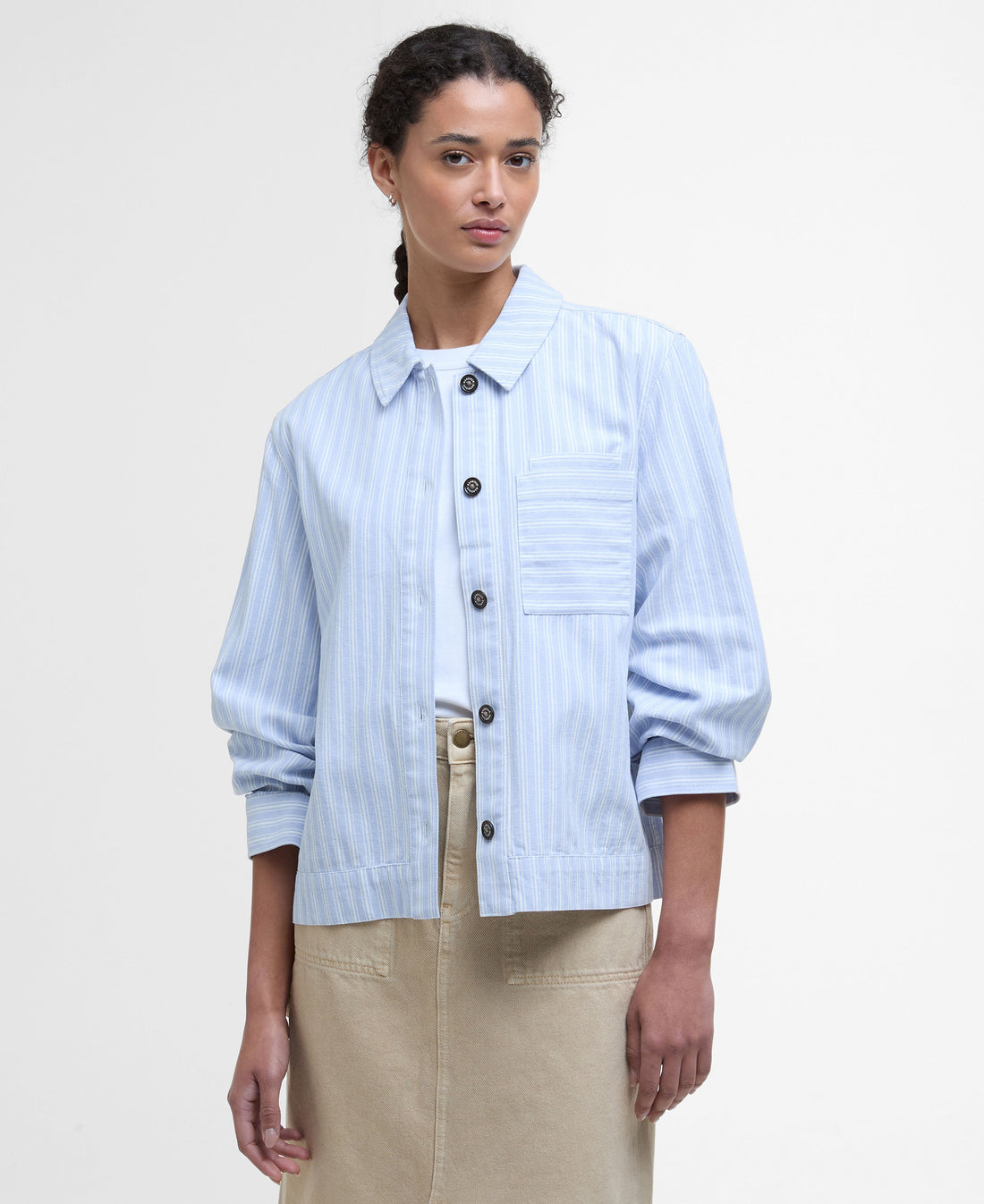 June Overshirt - Chambray Stripe