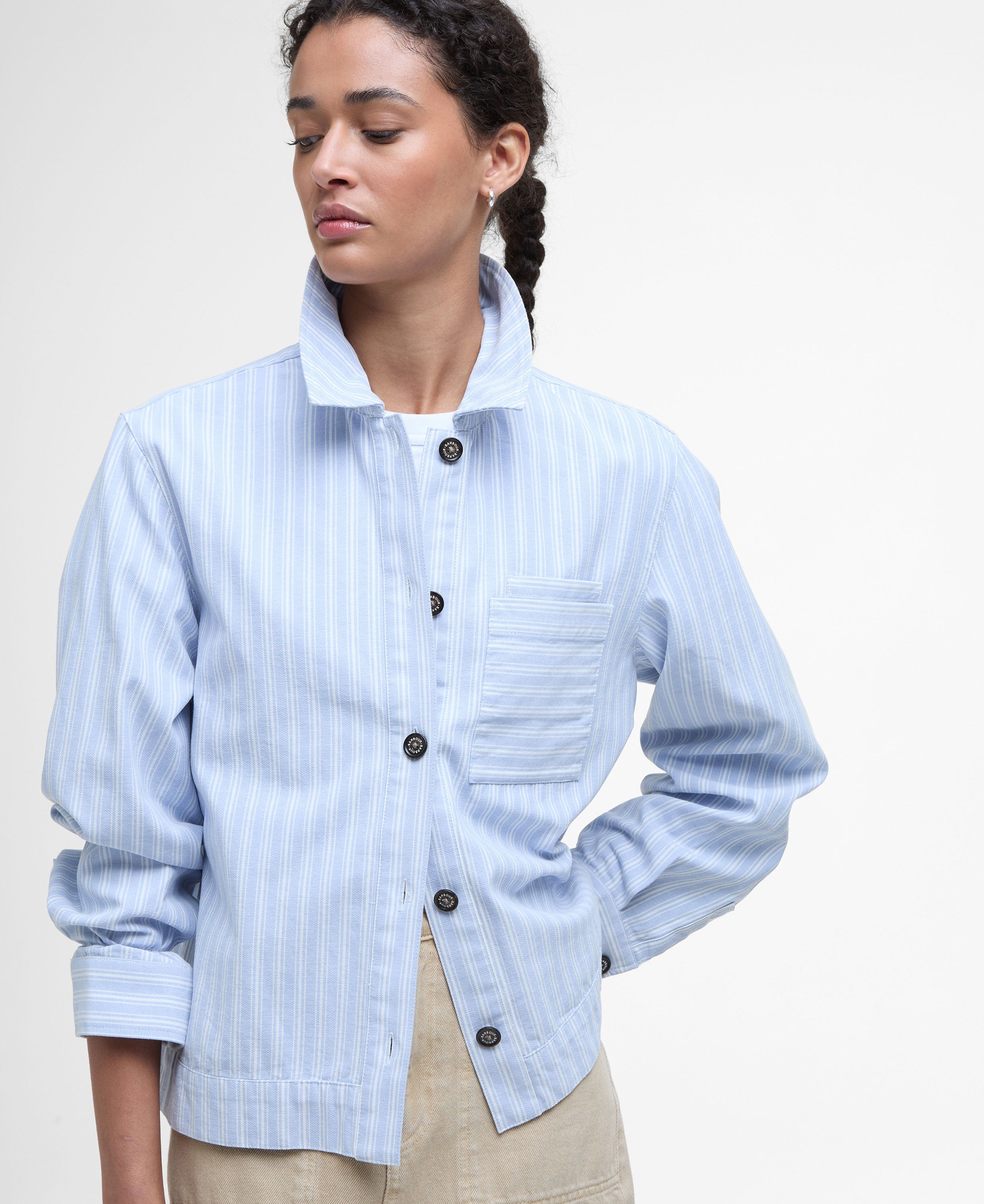 June Overshirt - Chambray Stripe