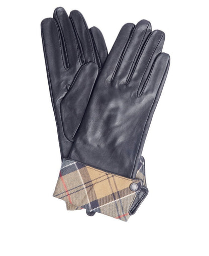 Lady Jane Leather Gloves - Black/Dress Tartan