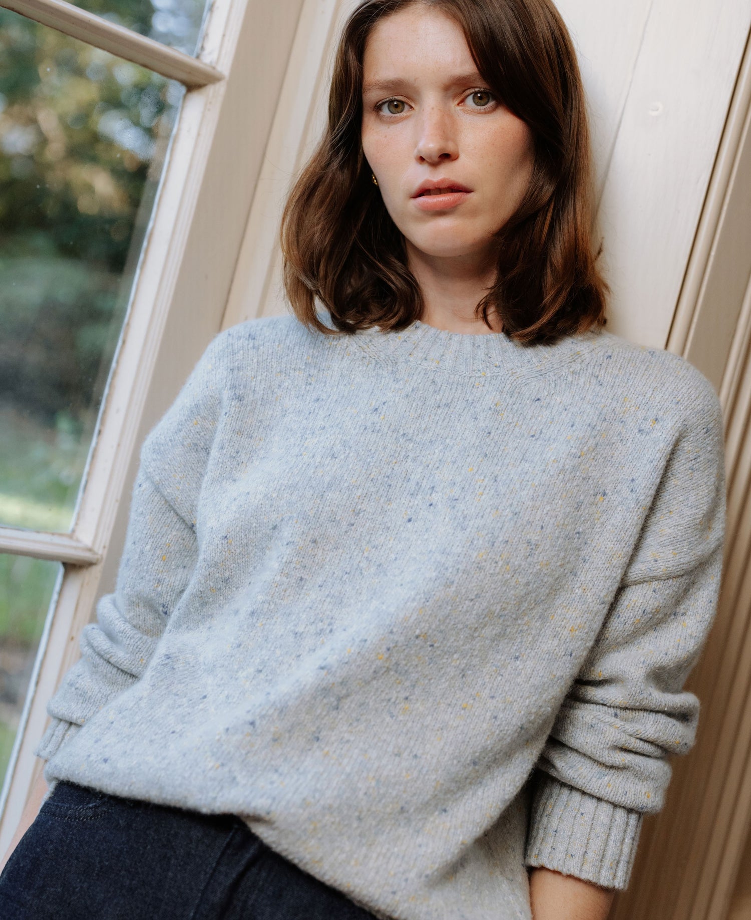 Lavensdale Crew Knitted Jumper - Pearl Blue