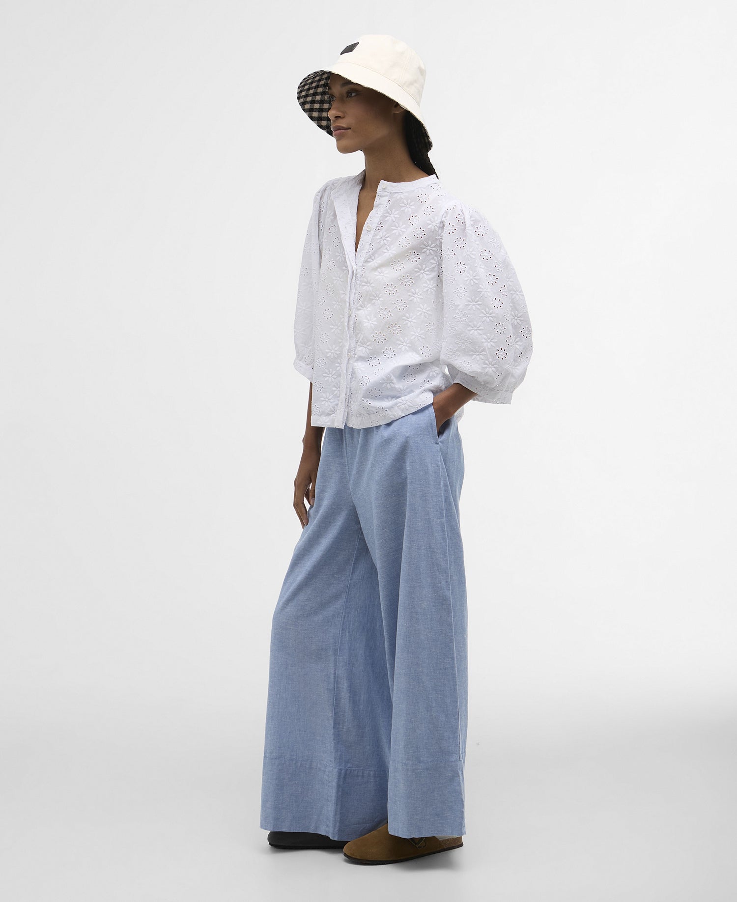 Layla Broderie Anglaise Shirt - White