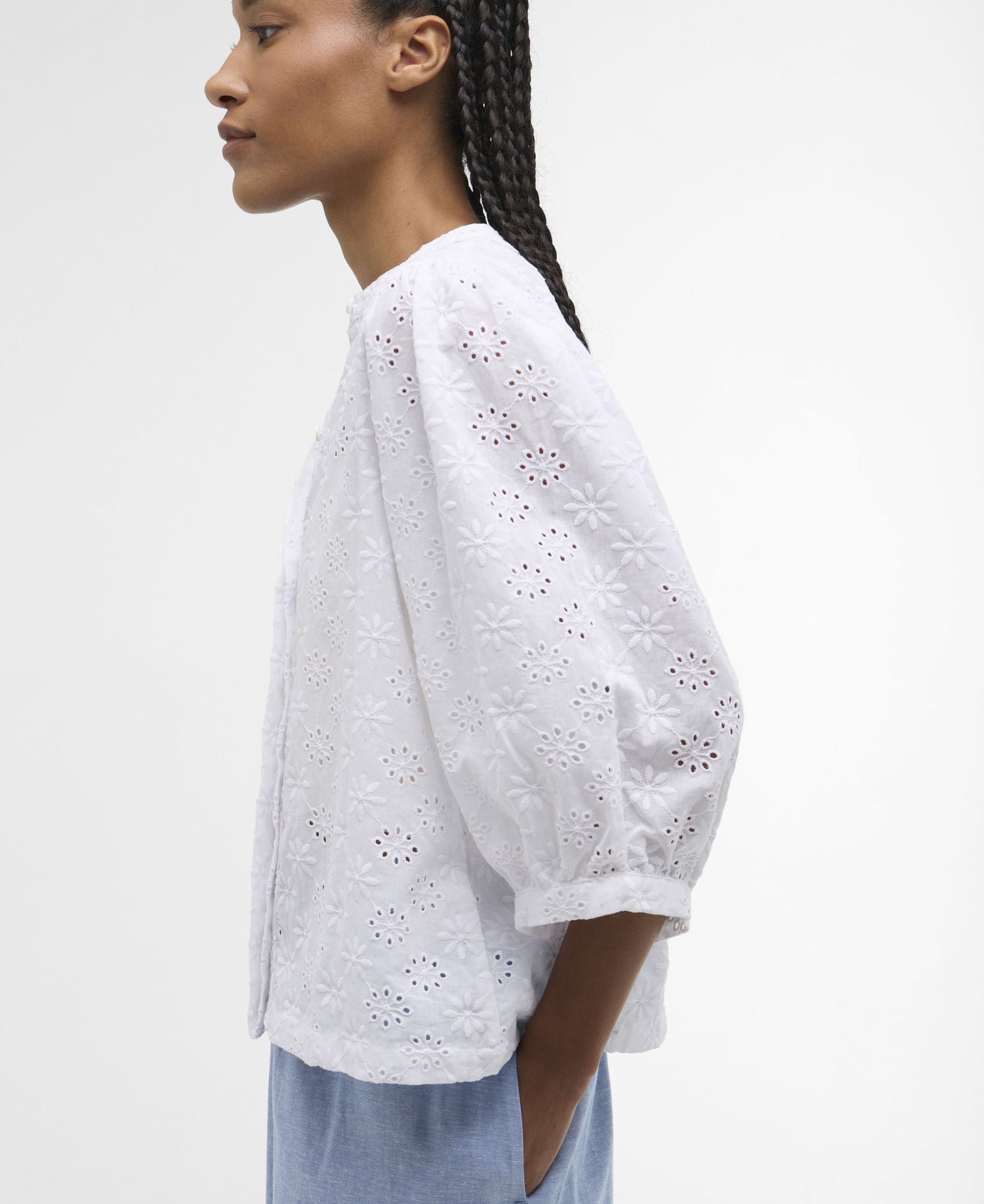 Layla Broderie Anglaise Shirt - White