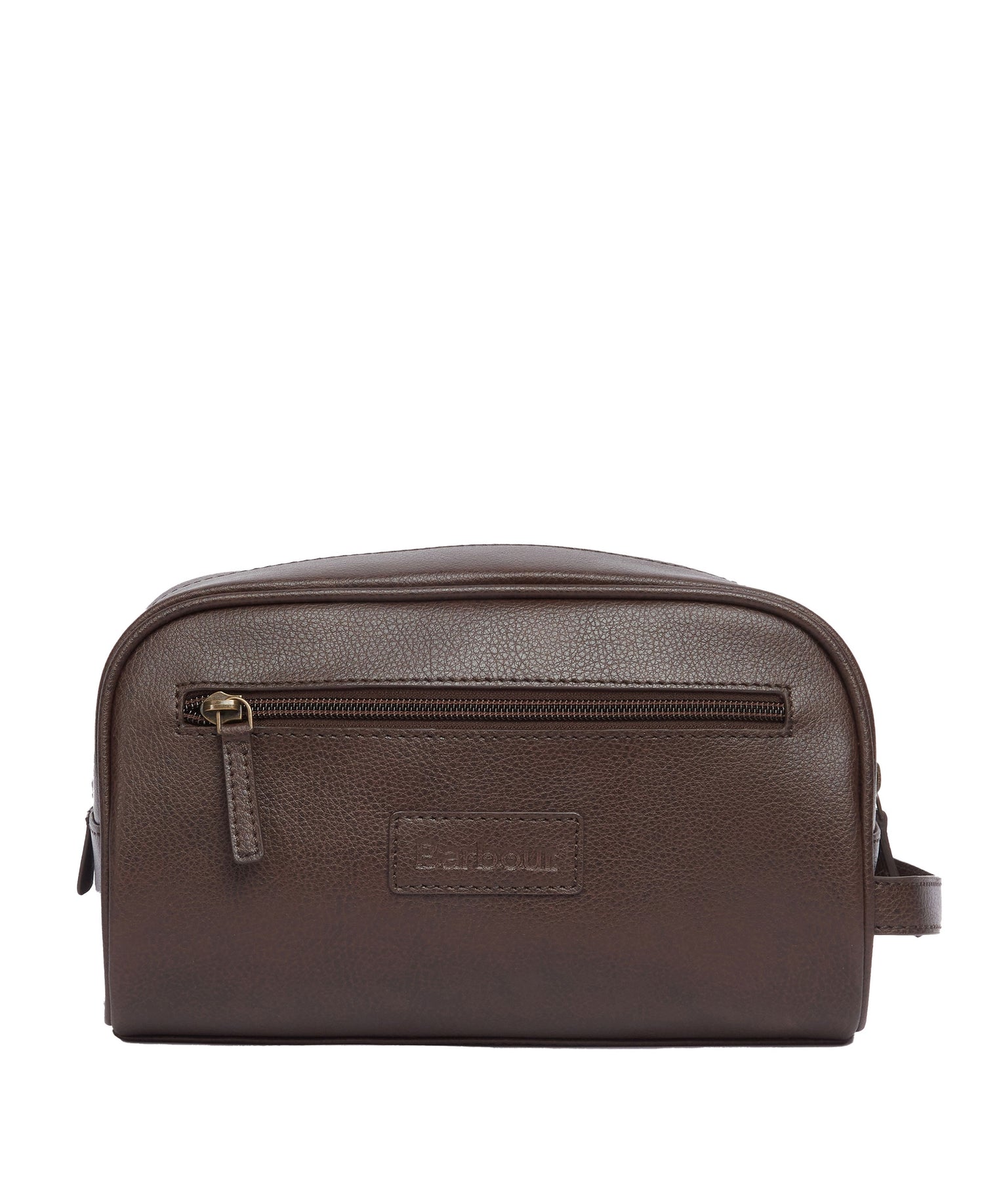 Leather Washbag - Dark Brown