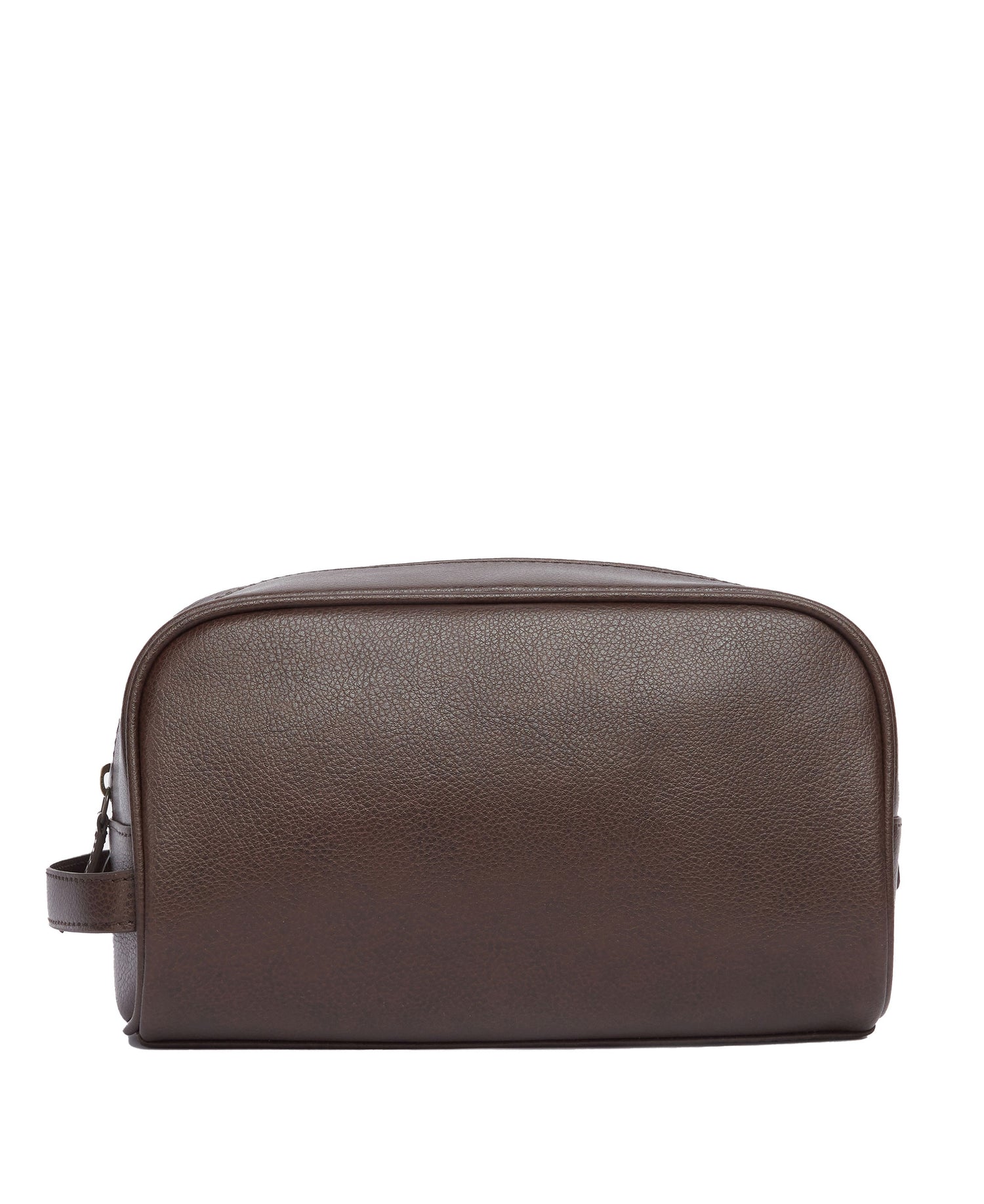 Leather Washbag - Dark Brown