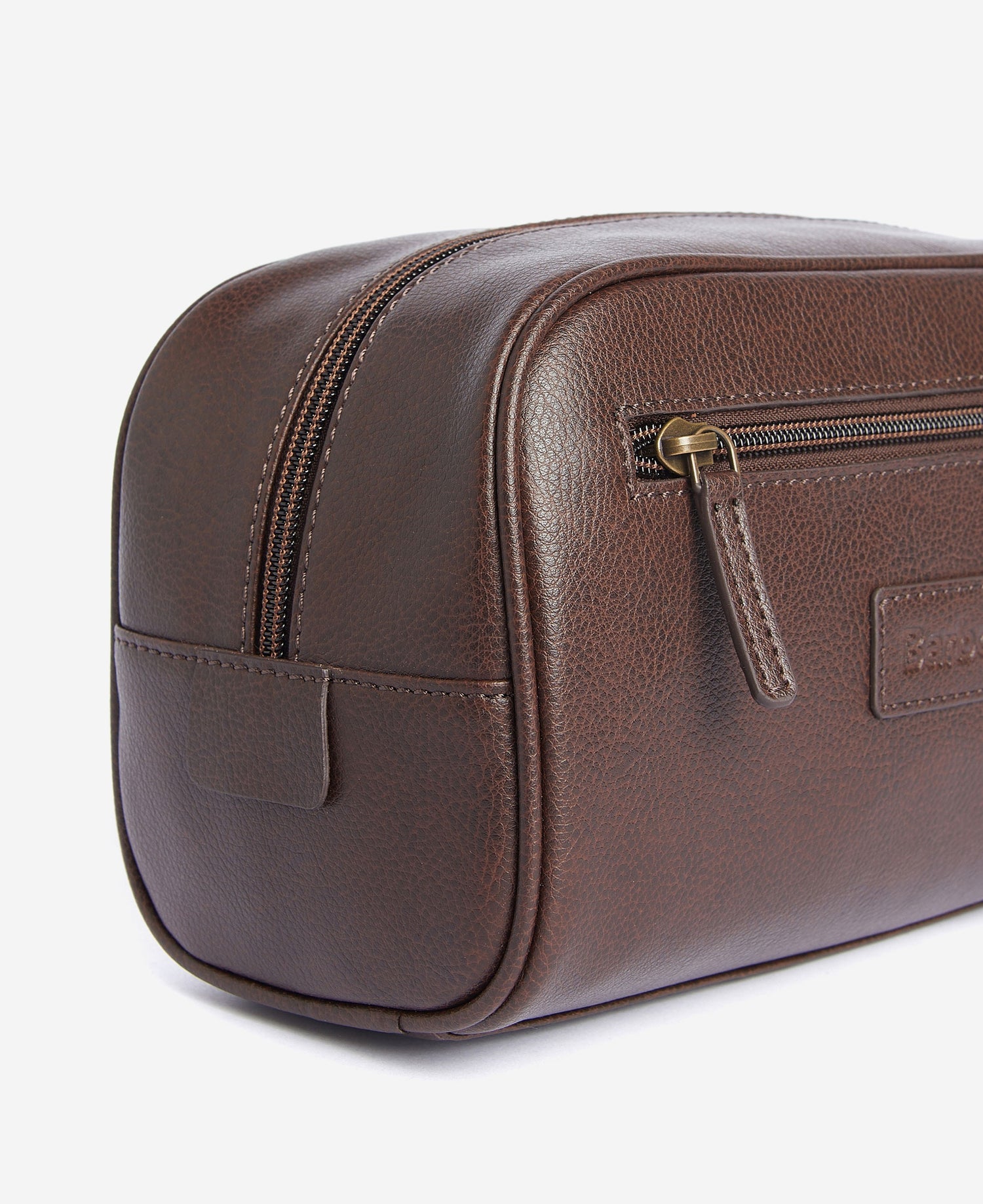 Leather Washbag - Dark Brown